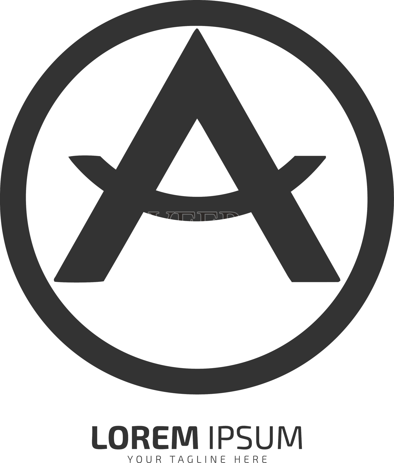 最小和抽象的标志，一个图标在圆圈设计元素图片