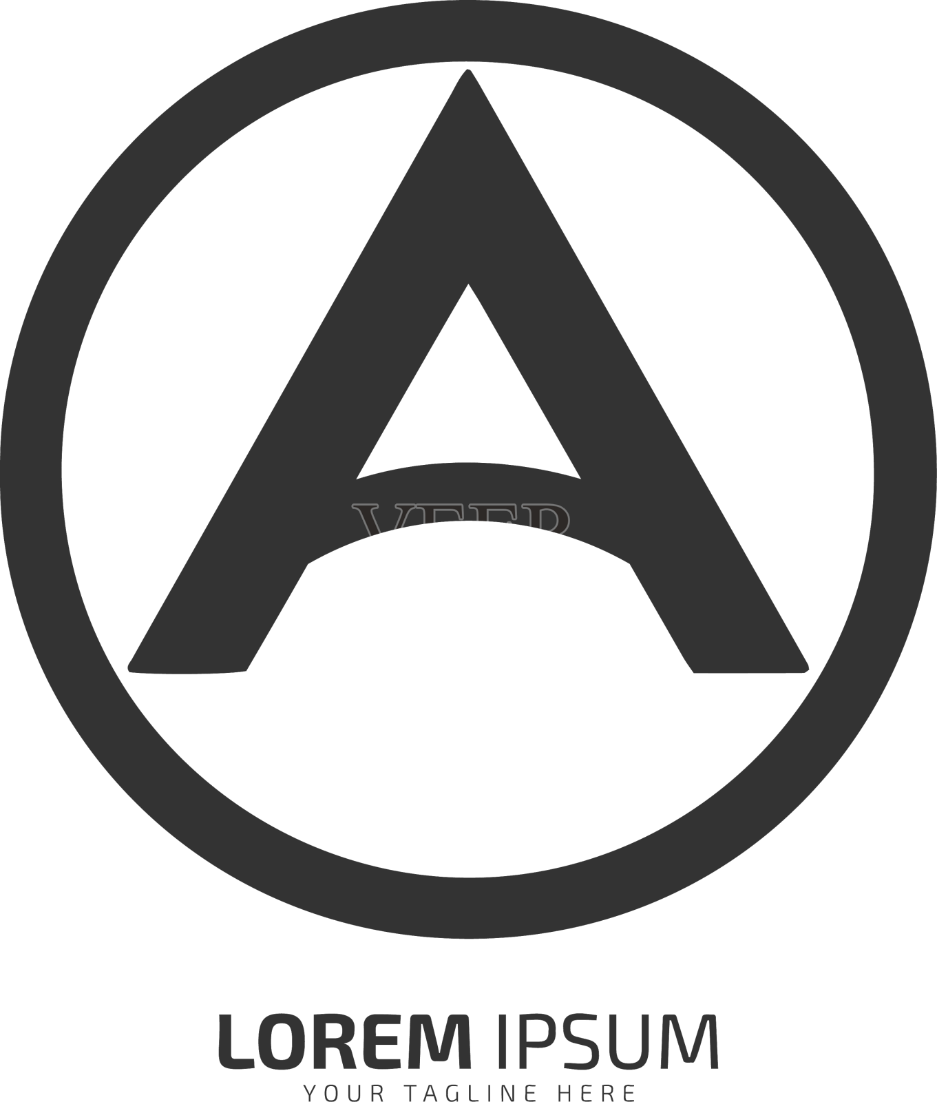 最小和抽象的标志，一个图标在圆圈设计元素图片