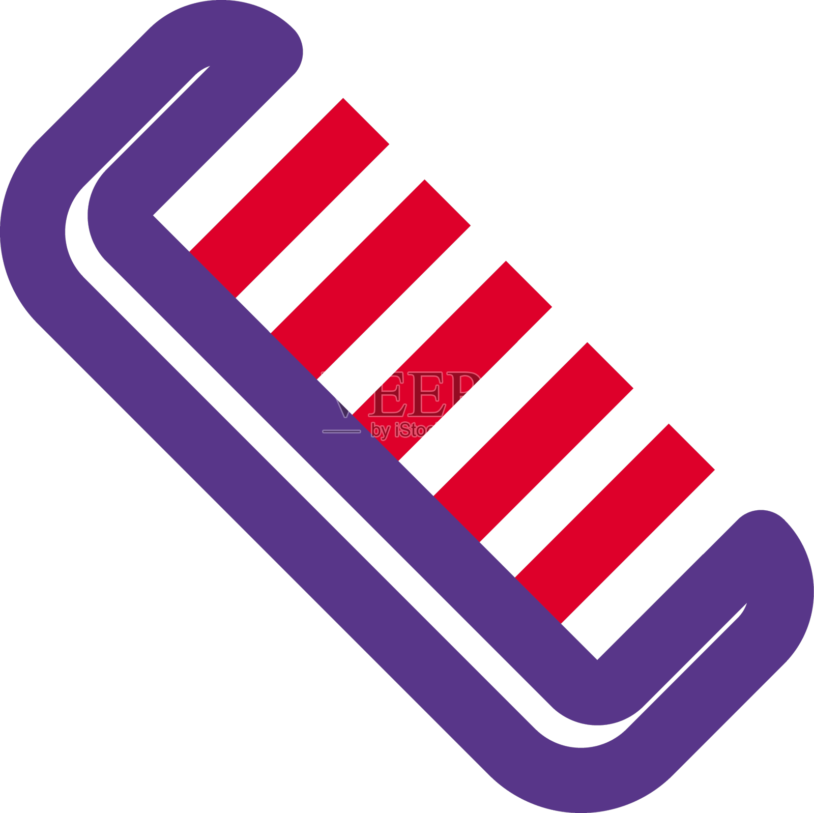 标准梳具舌状翅在白色上孤立设计元素图片