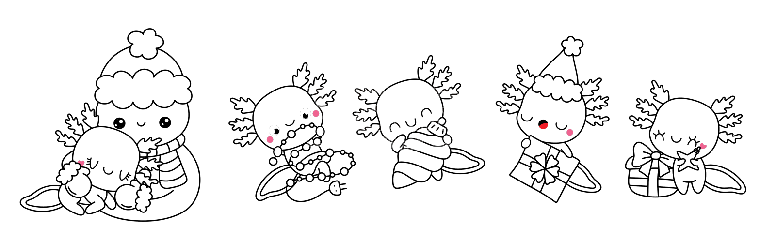 收集圣诞蝾螈大纲设计元素图片