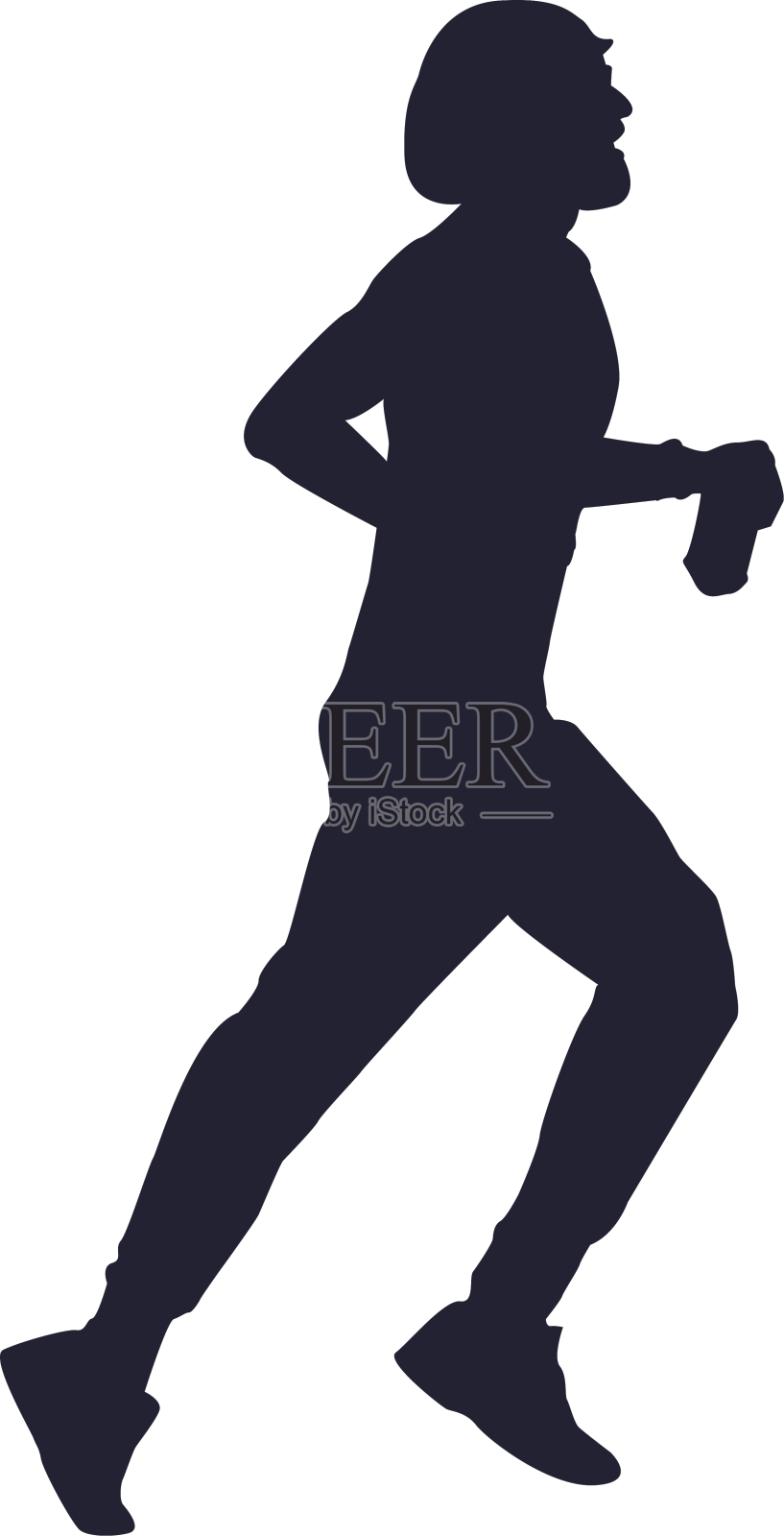 女孩马拉松跑步剪影设计元素图片