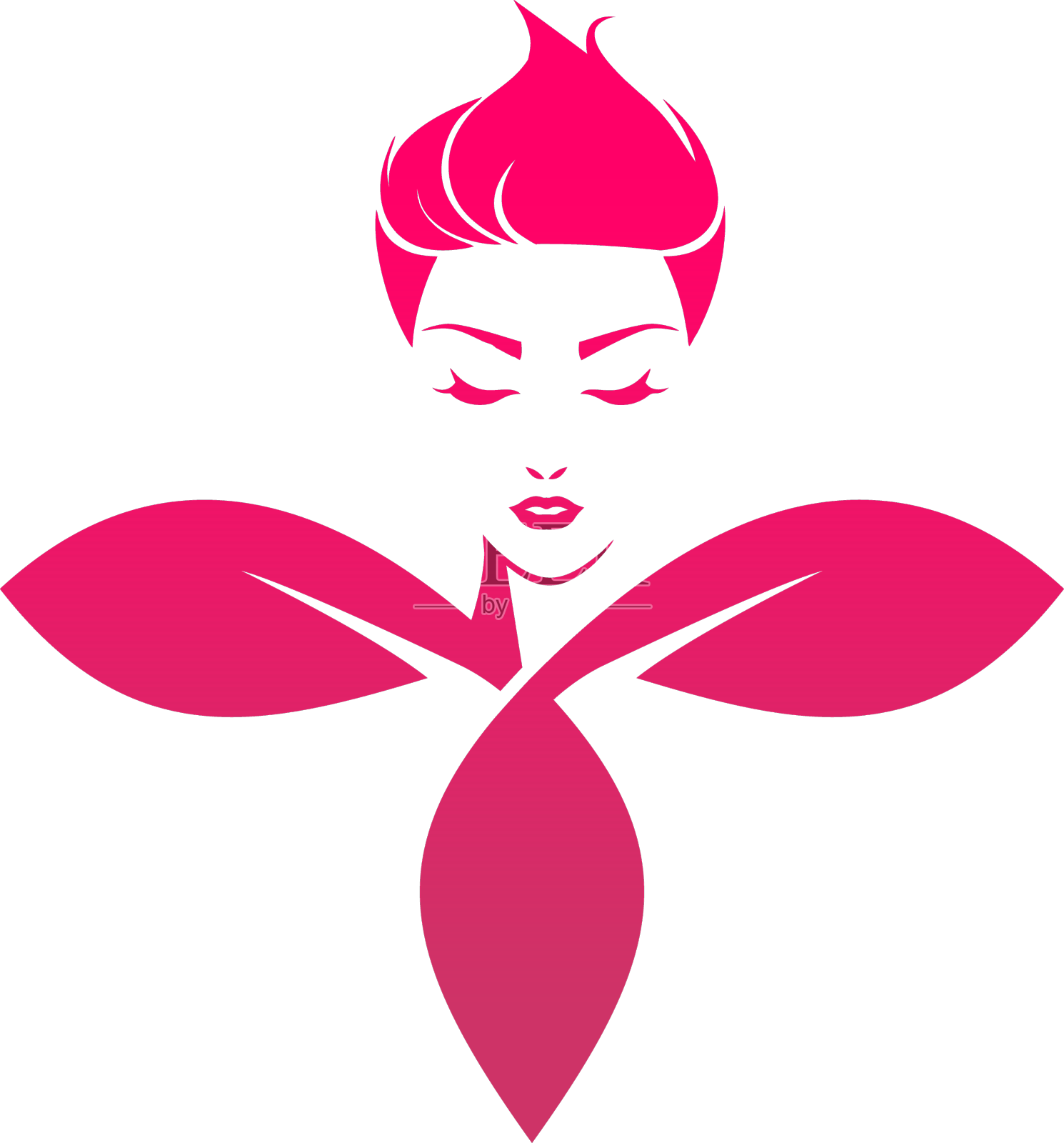 叶子上的女人标志设计元素图片