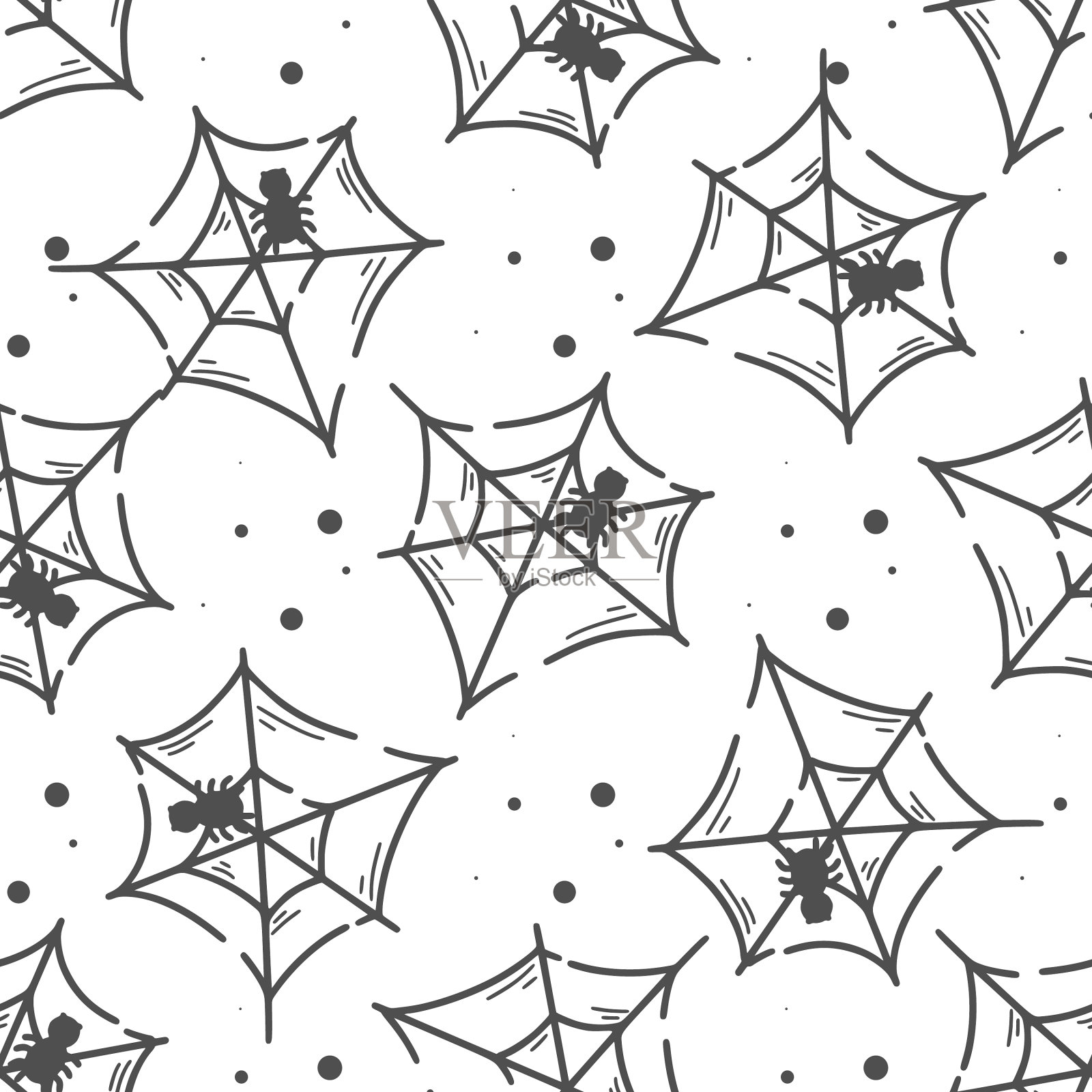 蜘蛛网与蜘蛛的花纹浑然天成插画图片素材