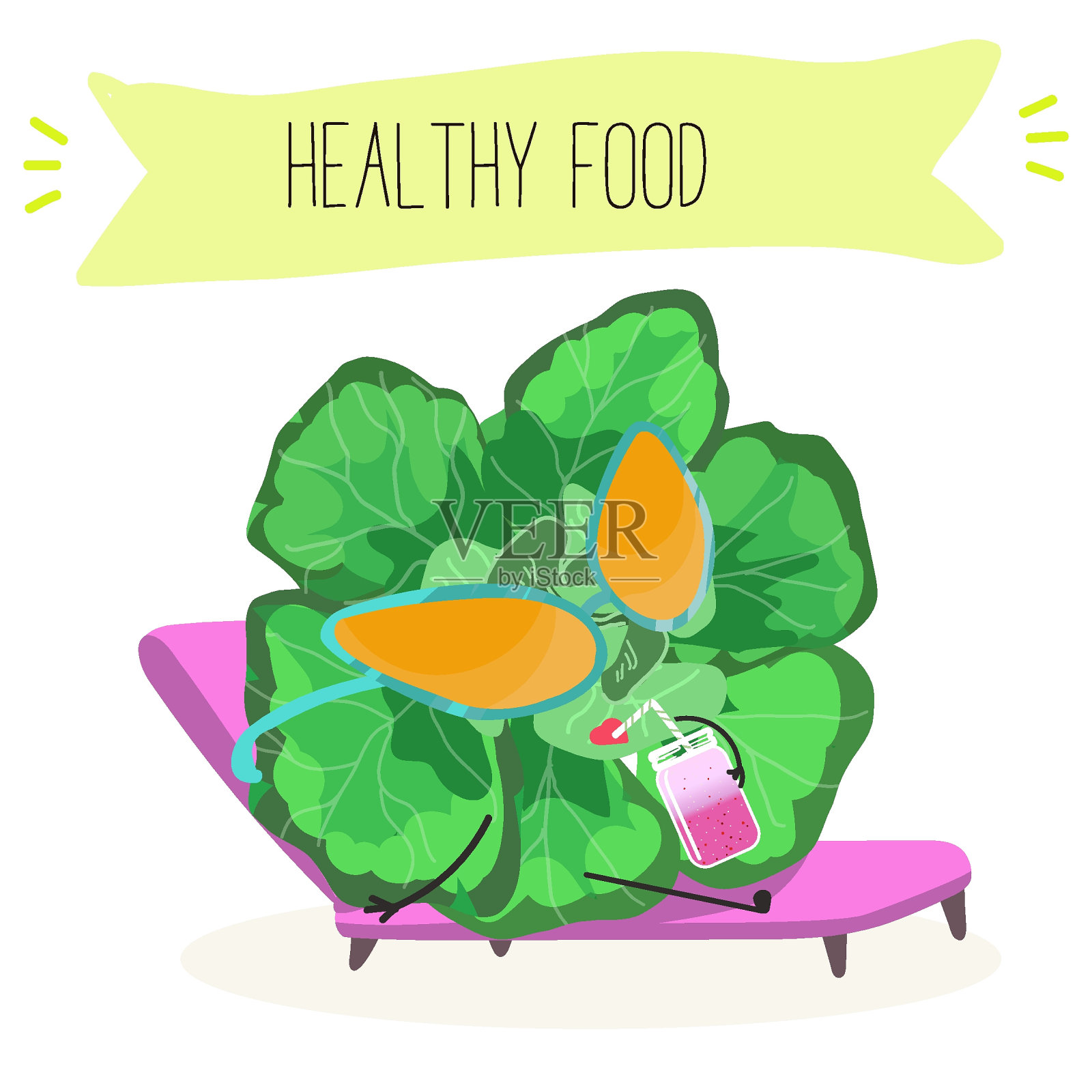 可爱菠菜卡通角色矢量图插画图片素材