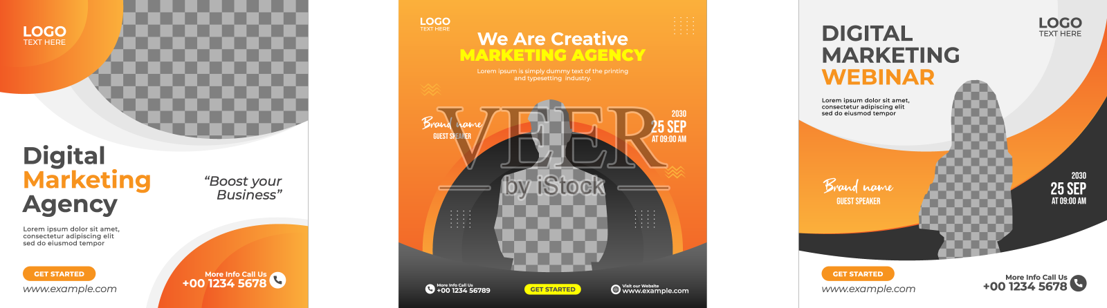 数字商业营销社交媒体帖子设计元素图片