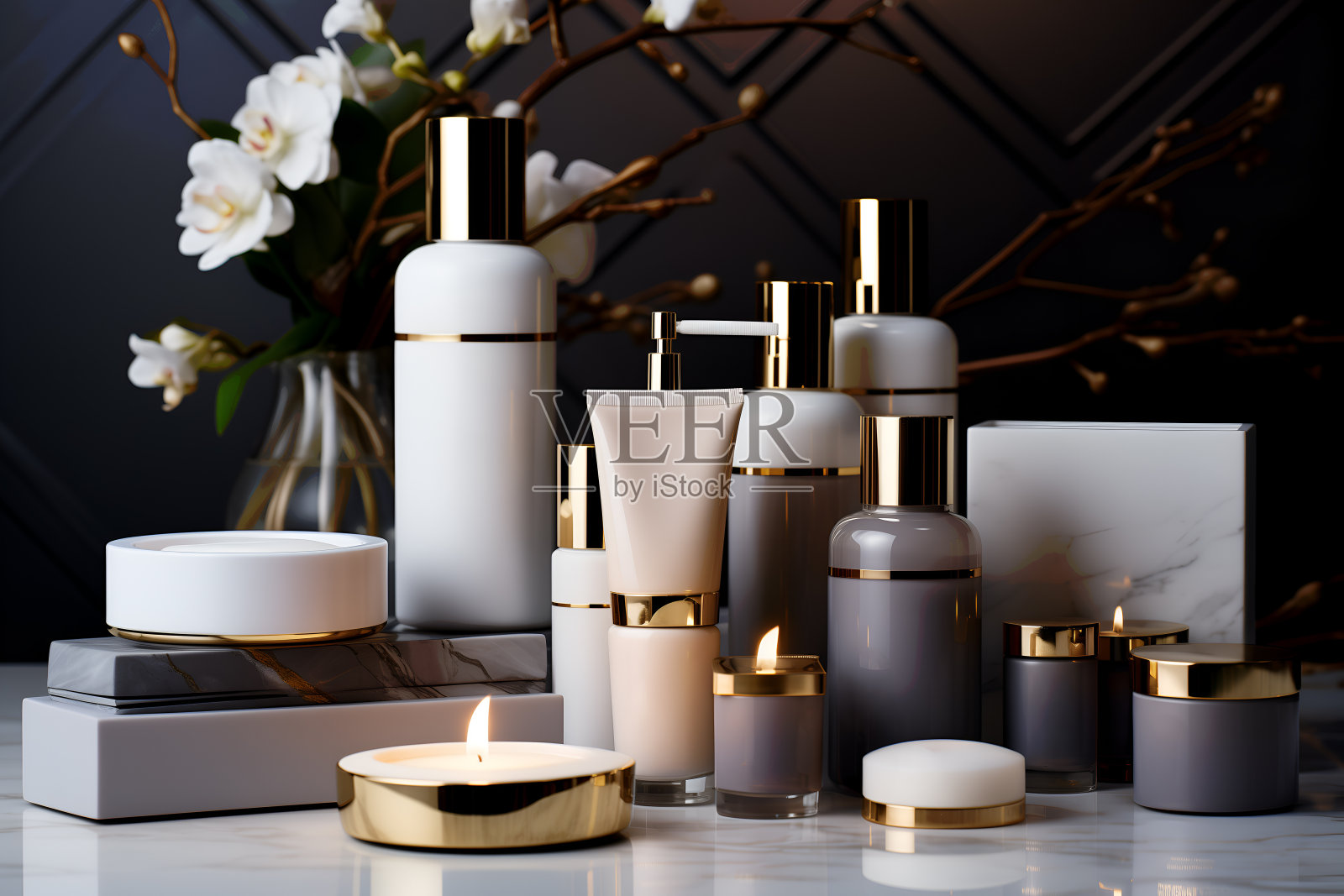 模拟包装化妆品和设施情绪基调板照片摄影图片