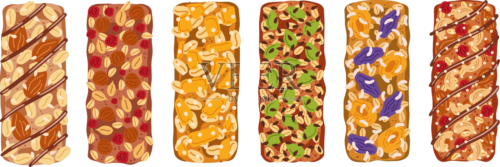 营养丰富的格兰诺拉燕麦棒设计元素图片