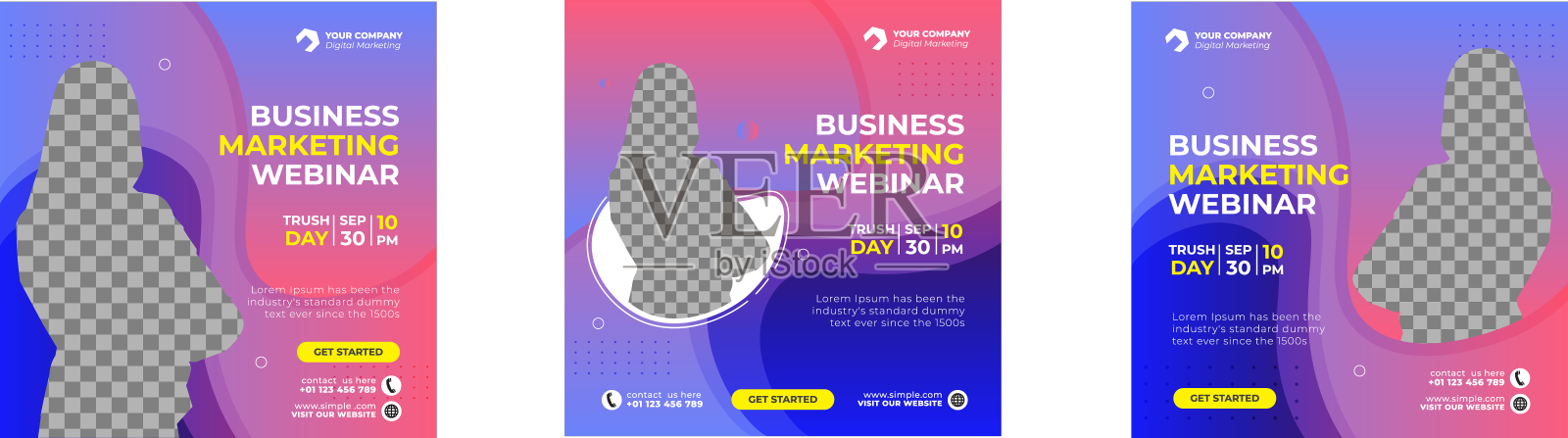 数字商业营销社交媒体帖子设计元素图片