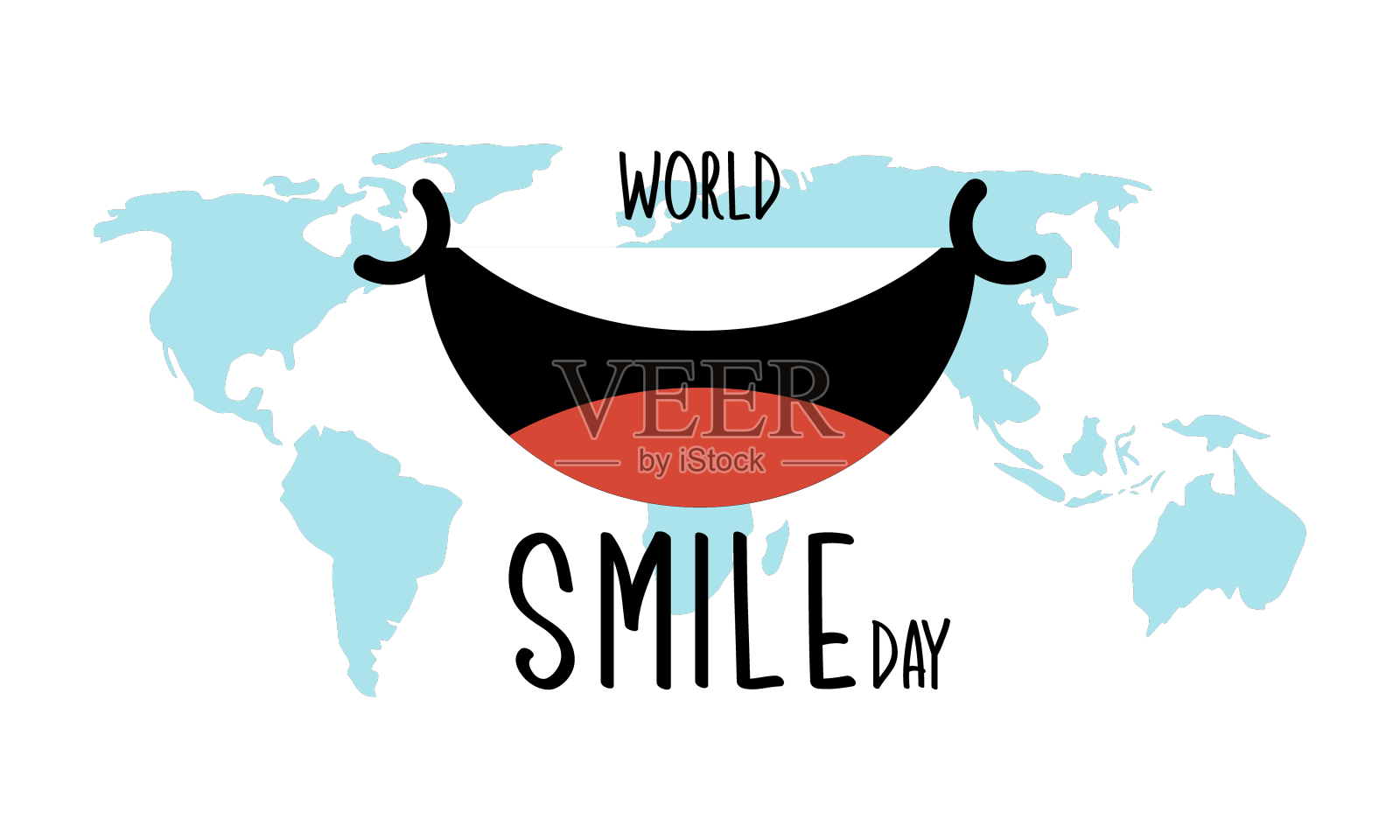 世界微笑日用可爱的脸刻字设计元素图片