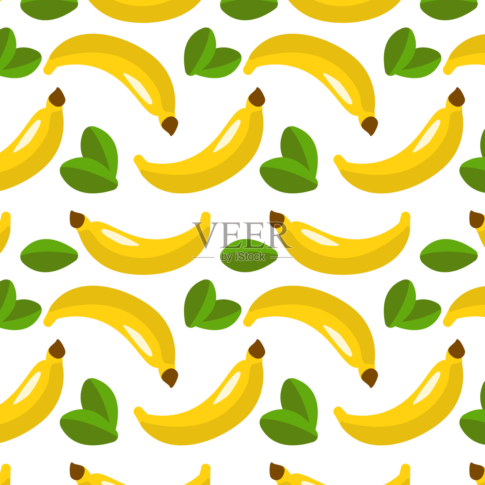 香蕉图案在透明的背景上插画图片素材