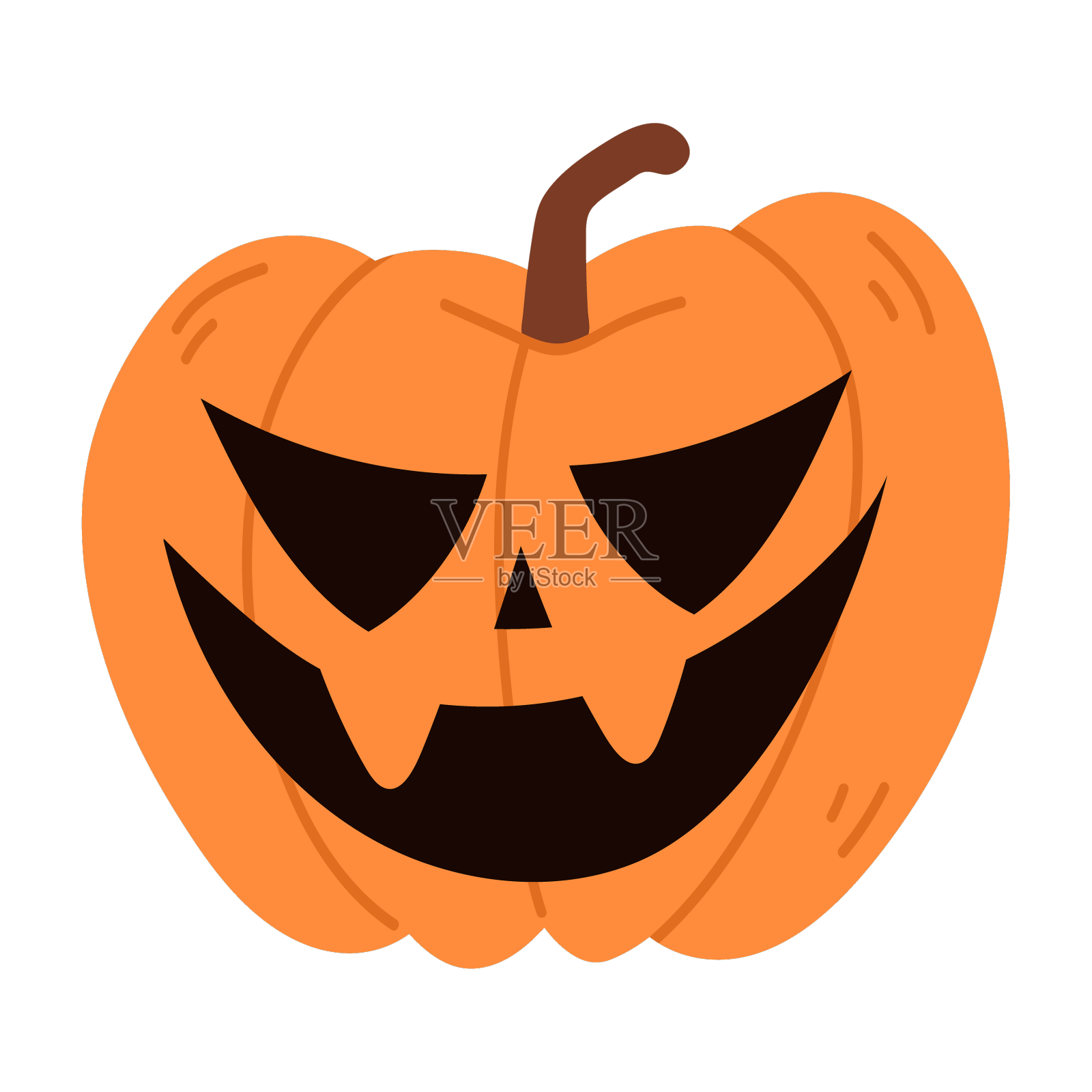 可爱的万圣节南瓜套装微笑卡通设计元素图片