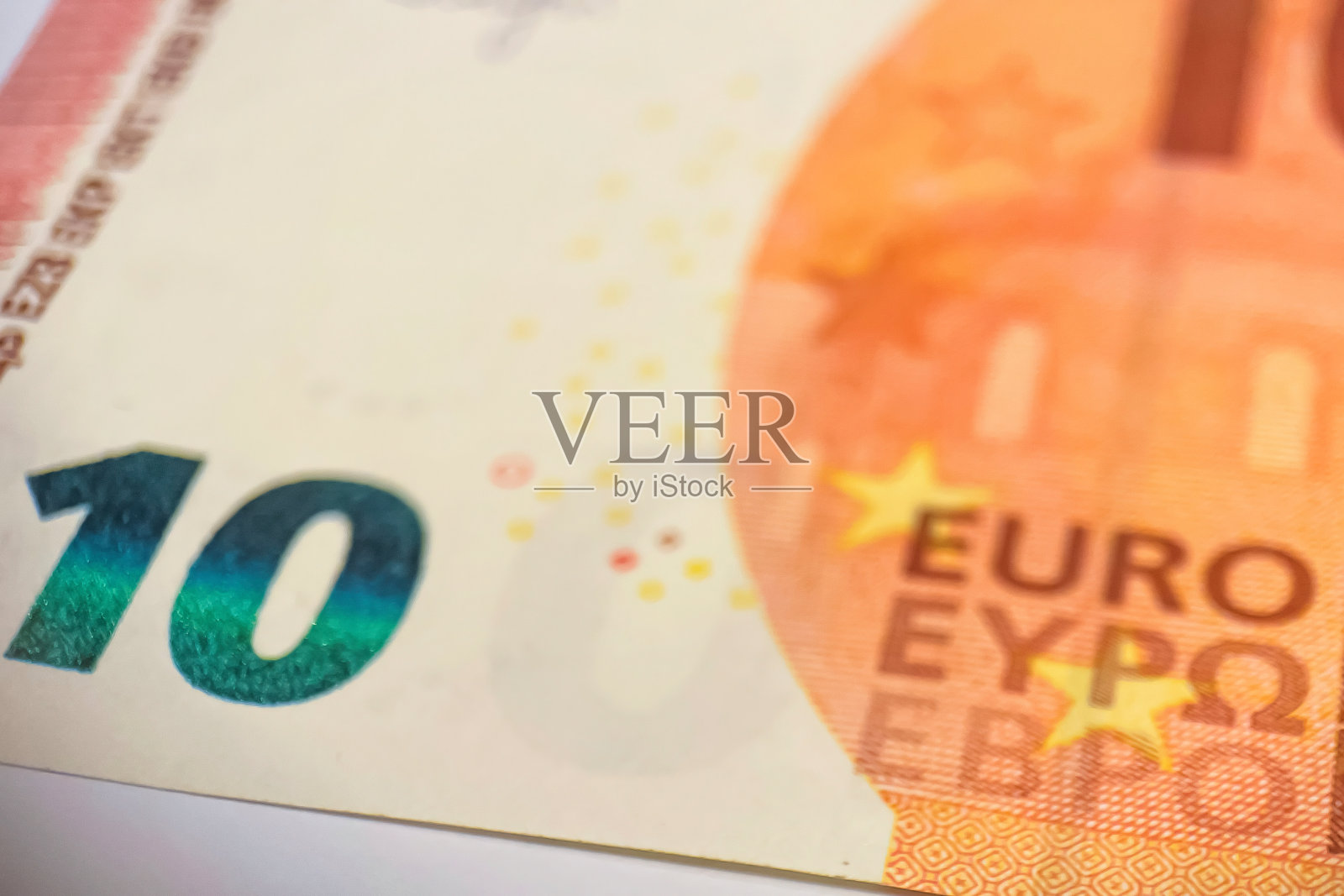 欧元纸币。金融和经济。宏photo.Close-up。照片摄影图片