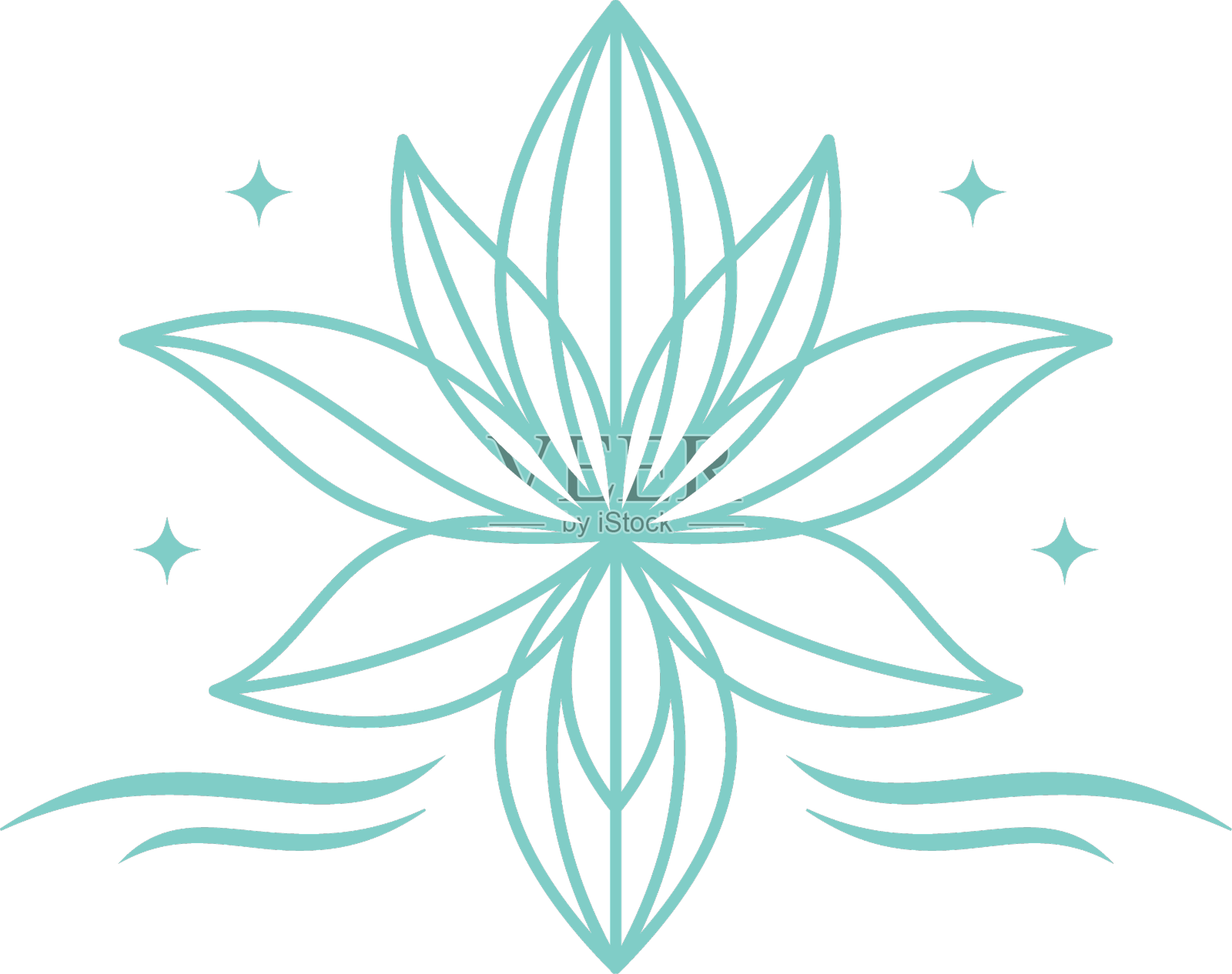 标志花蓝色设计设计元素图片