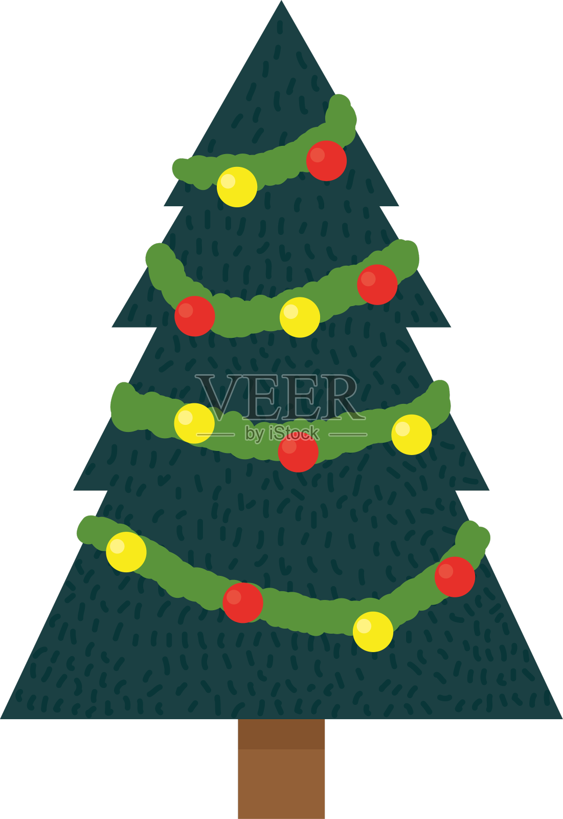 装饰球的圣诞树设计元素图片