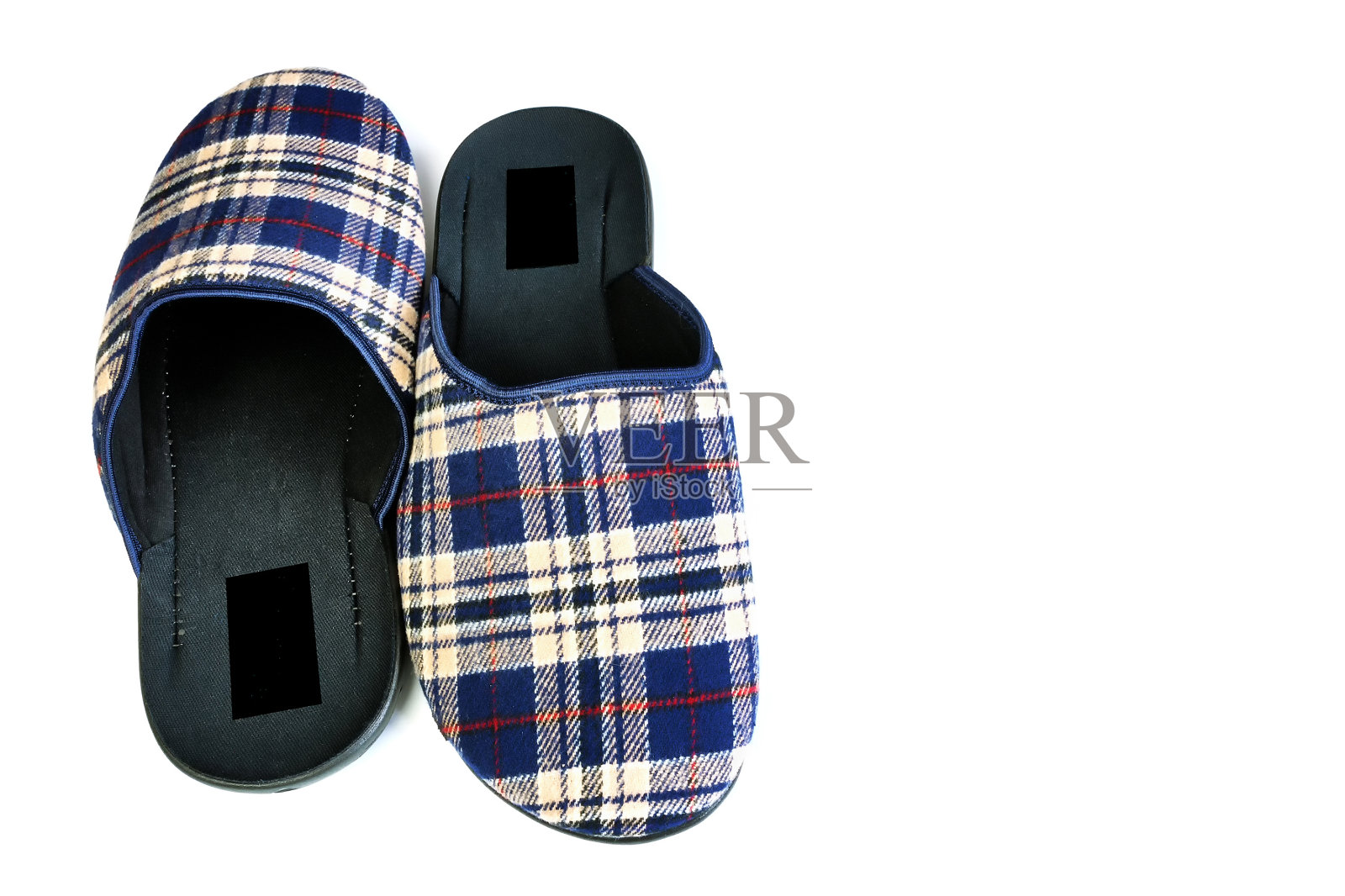 男拖鞋被隔离在白色的背景上照片摄影图片