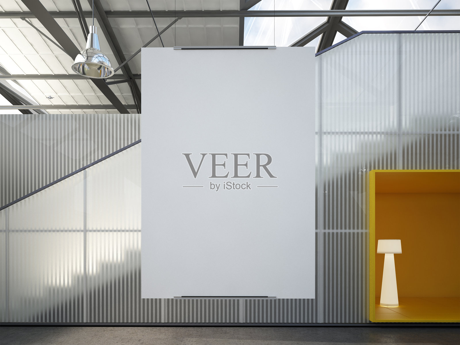 海报展览画廊大厅室内3D渲染照片摄影图片