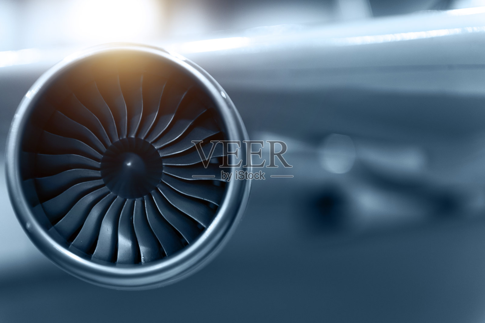 飞机模型发动机的特写照片摄影图片