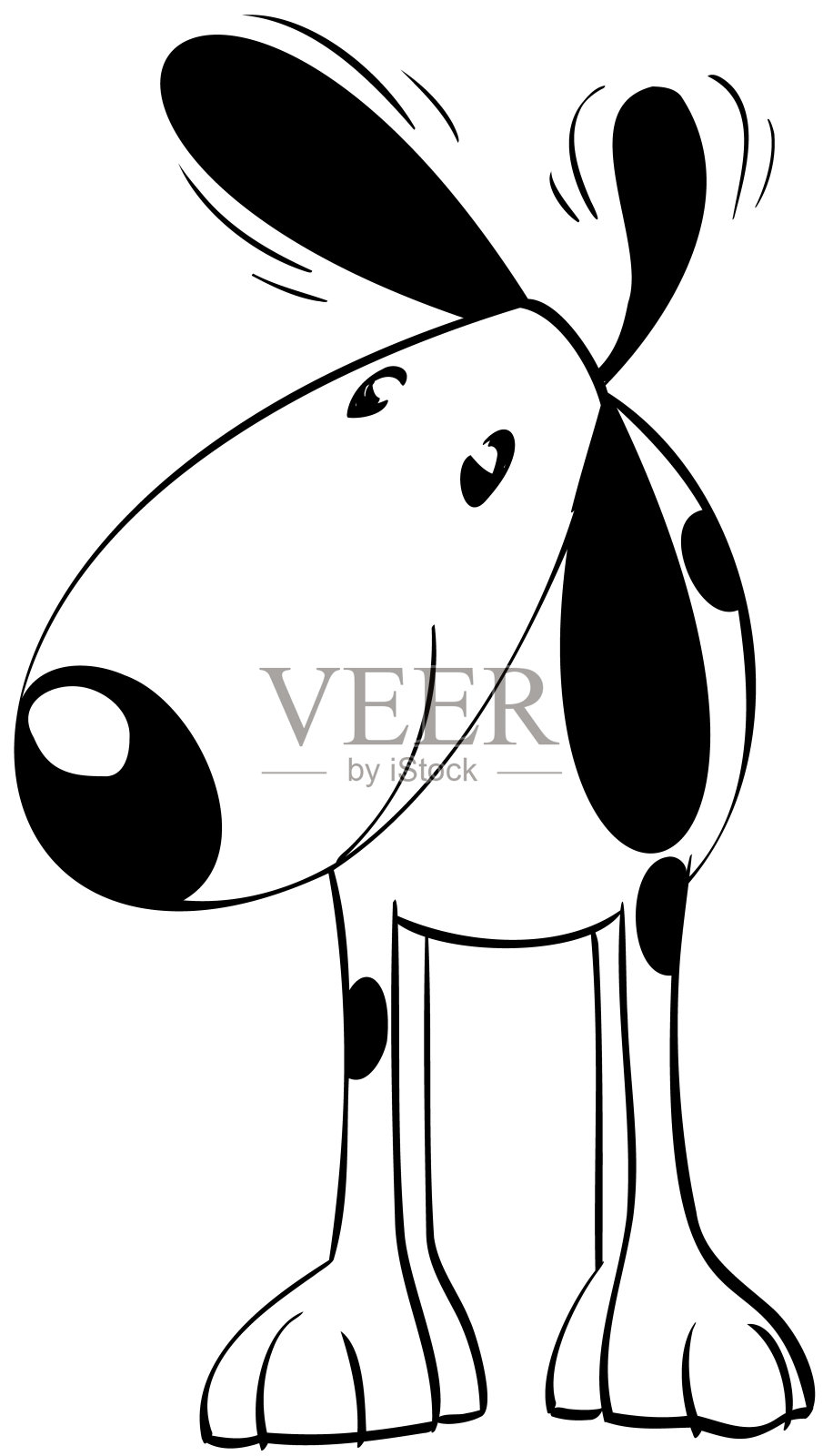 狗动耳朵插画图片素材