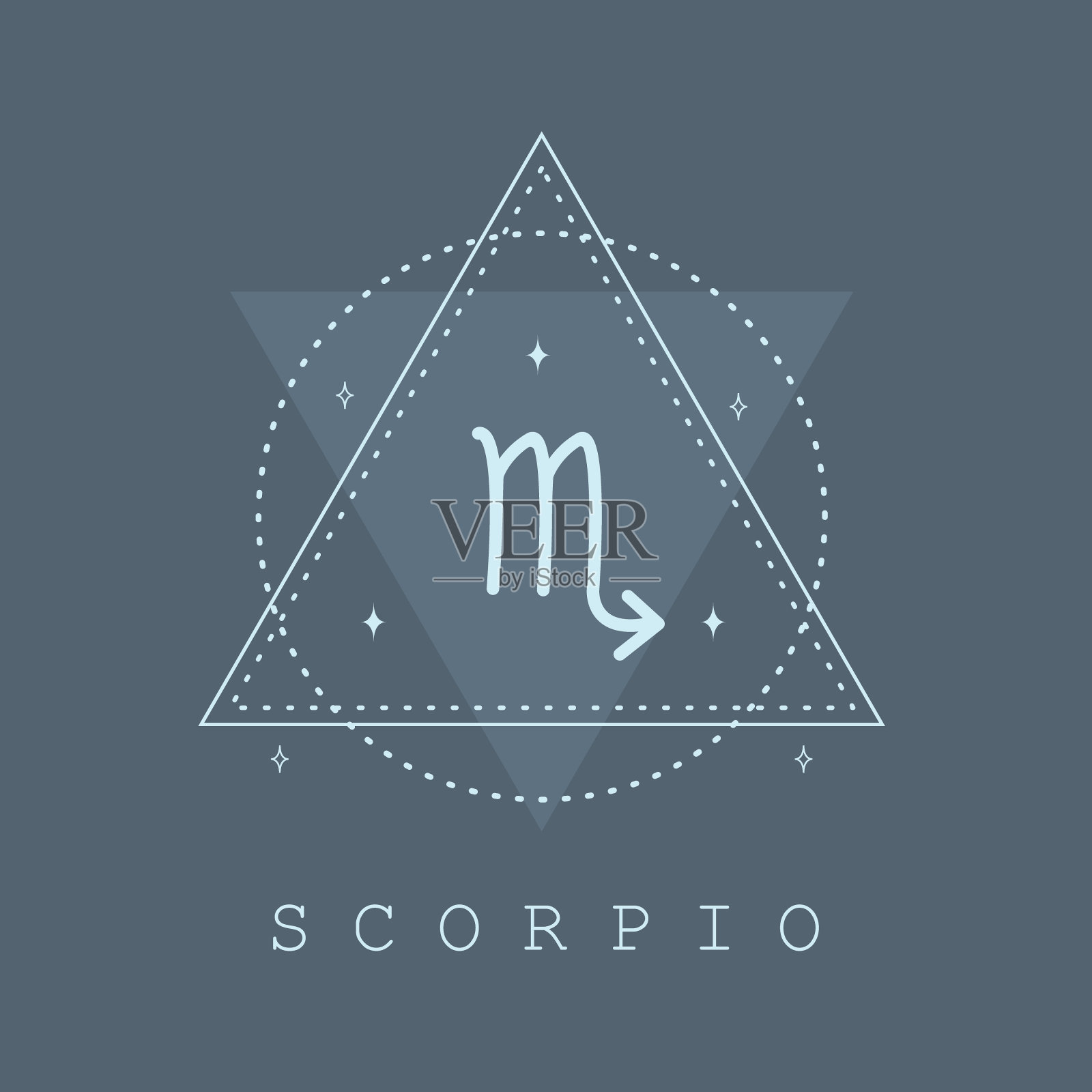 天蝎座。星座图标在波西米亚极简主义风格。神秘的矢量插图。精神塔罗牌。手绘魔术复古标志插画图片素材