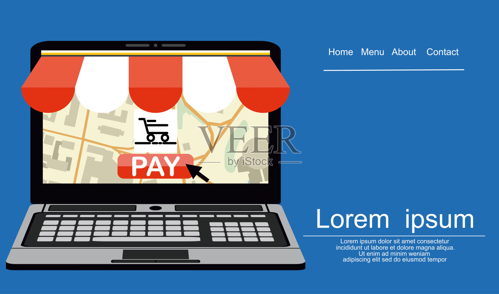 网上购物图标插画图片素材