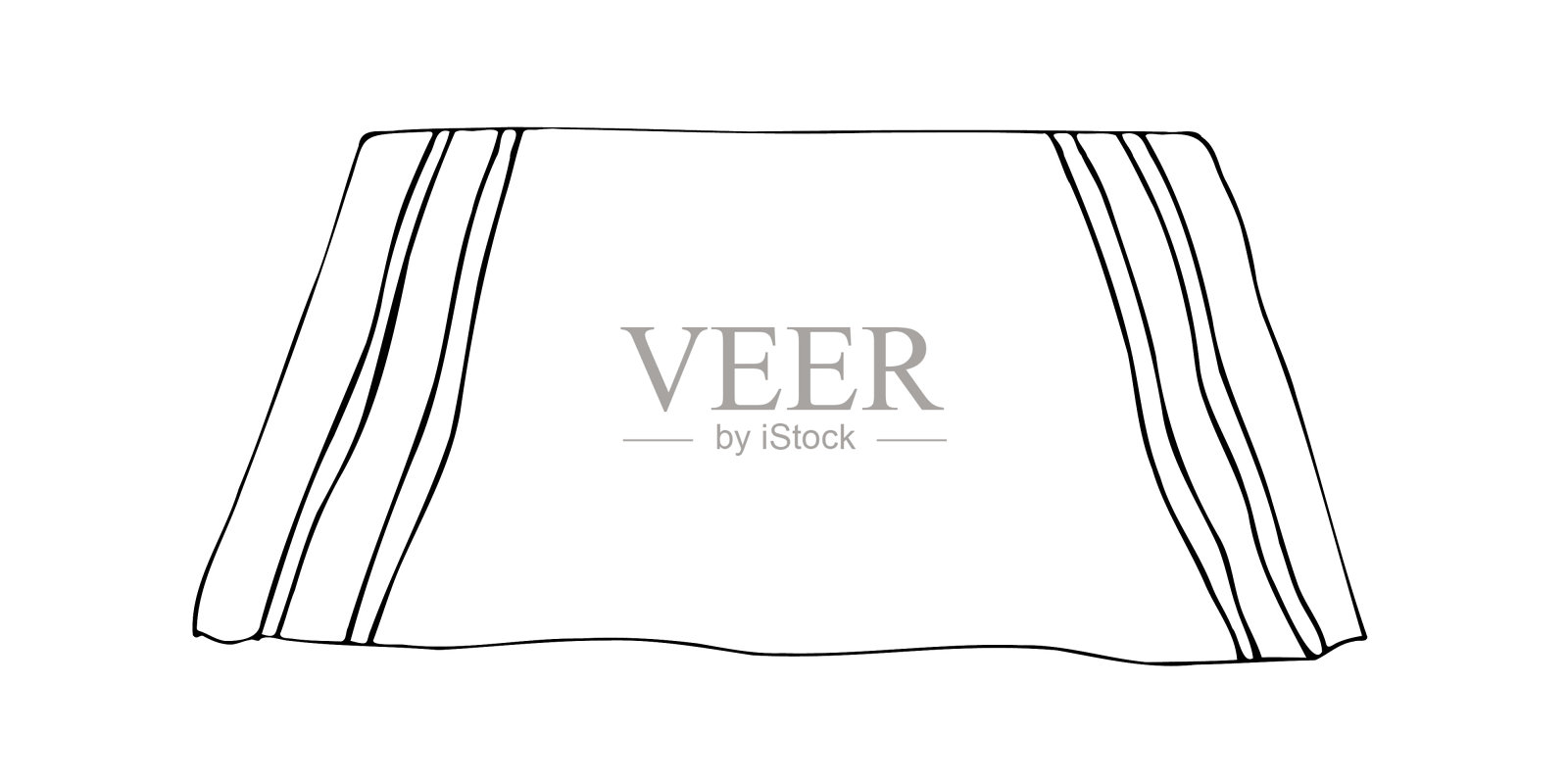 地毯在涂鸦风格没有流苏与黑线插画图片素材