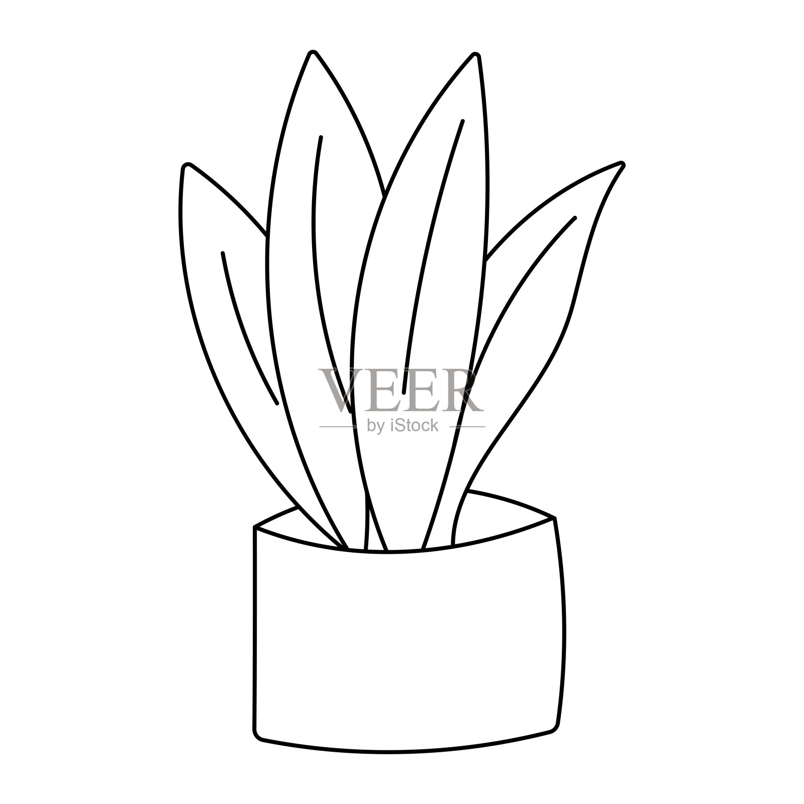 盆栽家园绿色生态绿叶插画图片素材