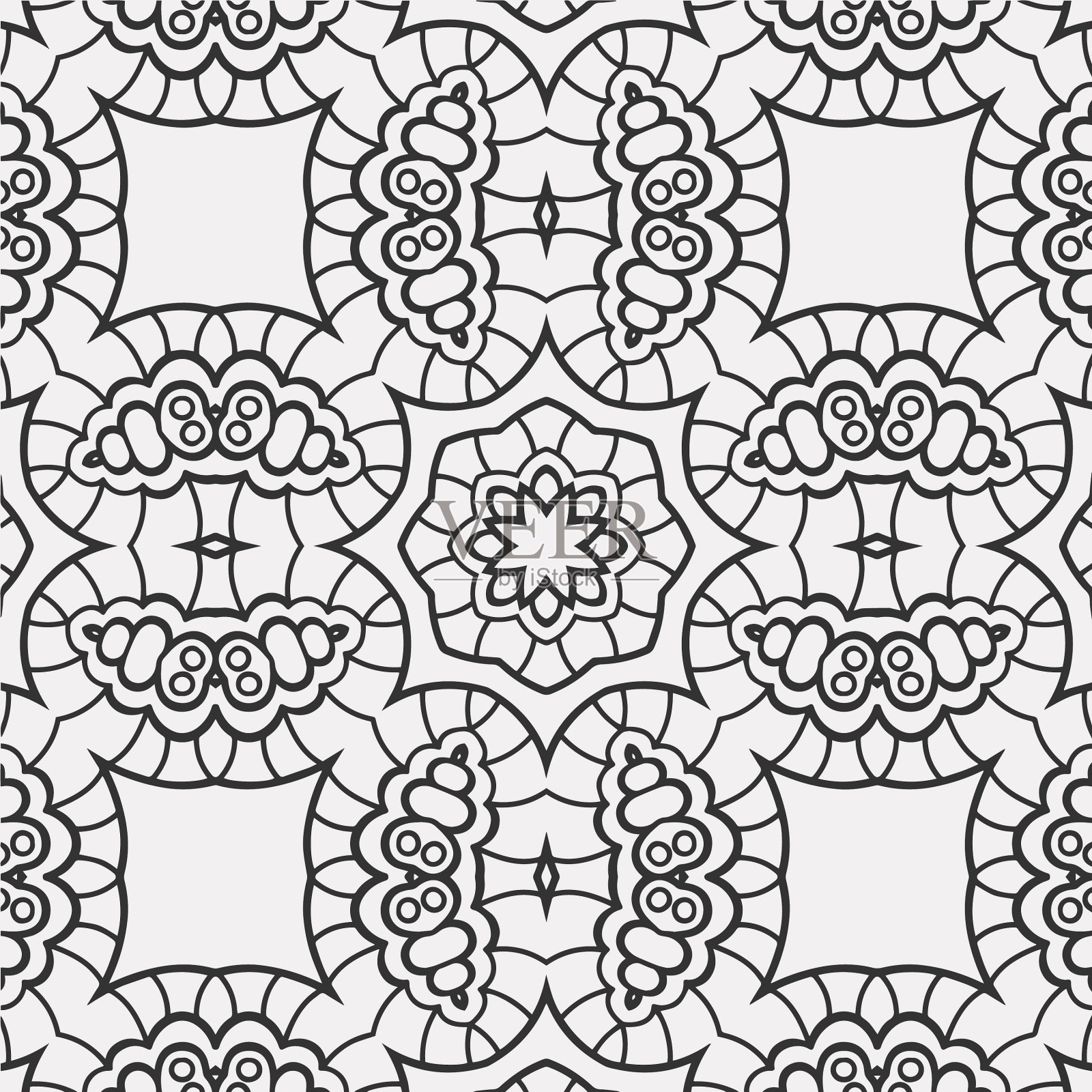 几何图案着色页设计插画图片素材