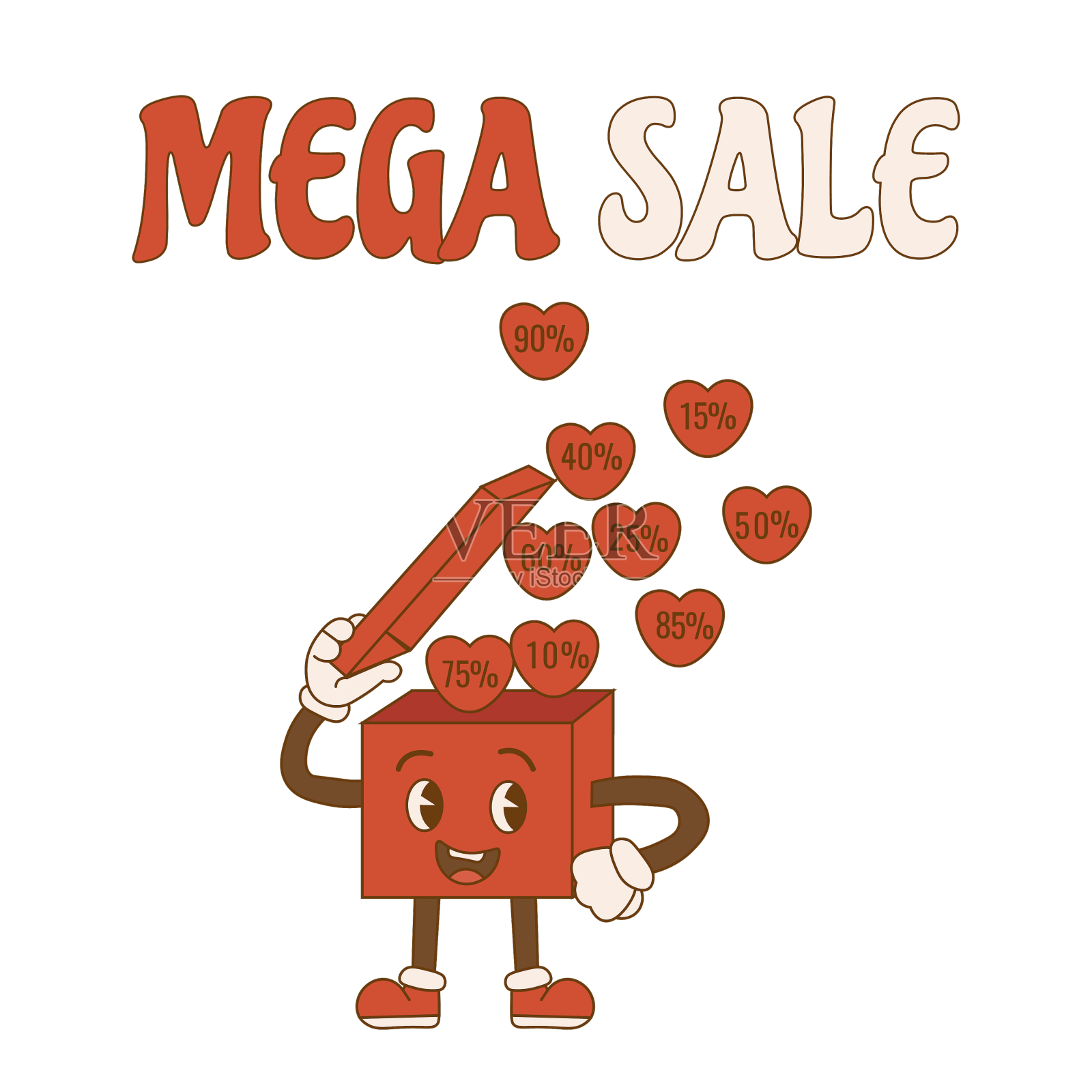 时尚复古风格的情人节礼盒设计元素图片