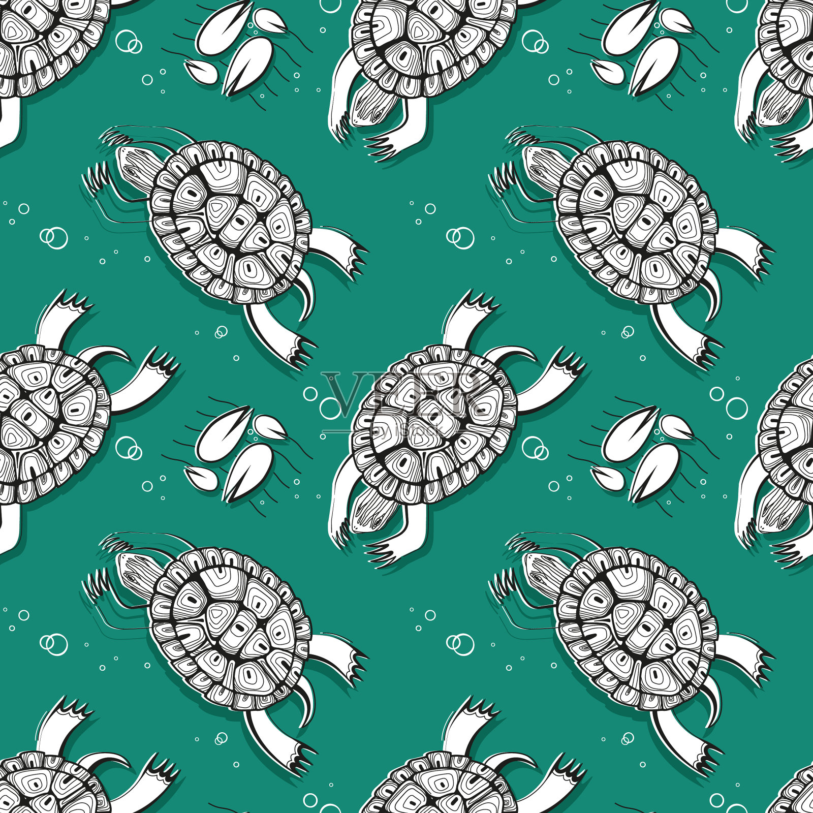 乌龟模式插画图片素材