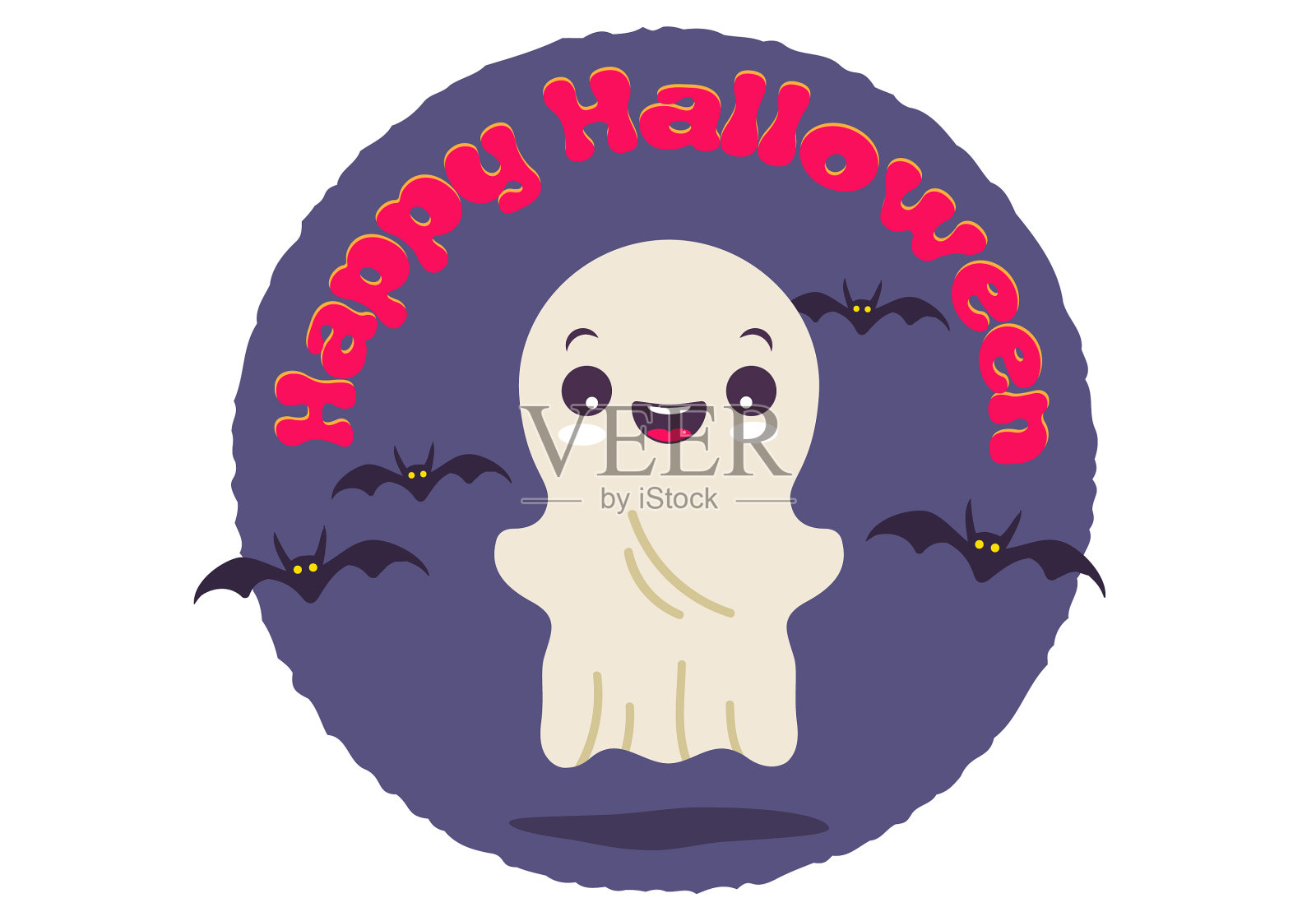 可爱的万圣节鬼魂插画图片素材