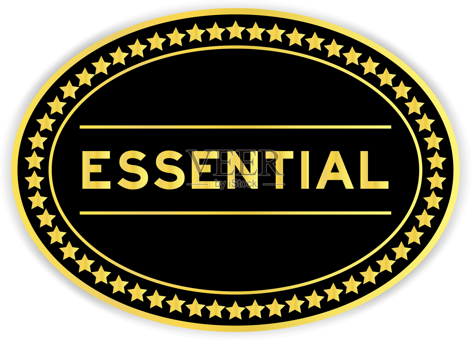 黑色和金色椭圆形标签贴纸与文字设计元素图片