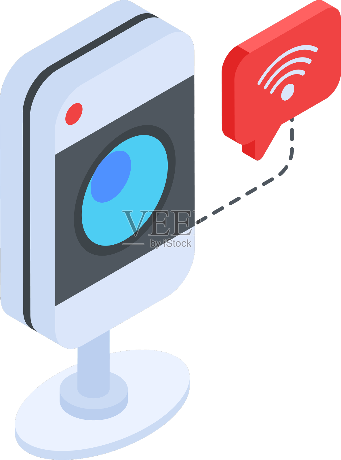 方便的等距图标的一个IP摄像机设计元素图片