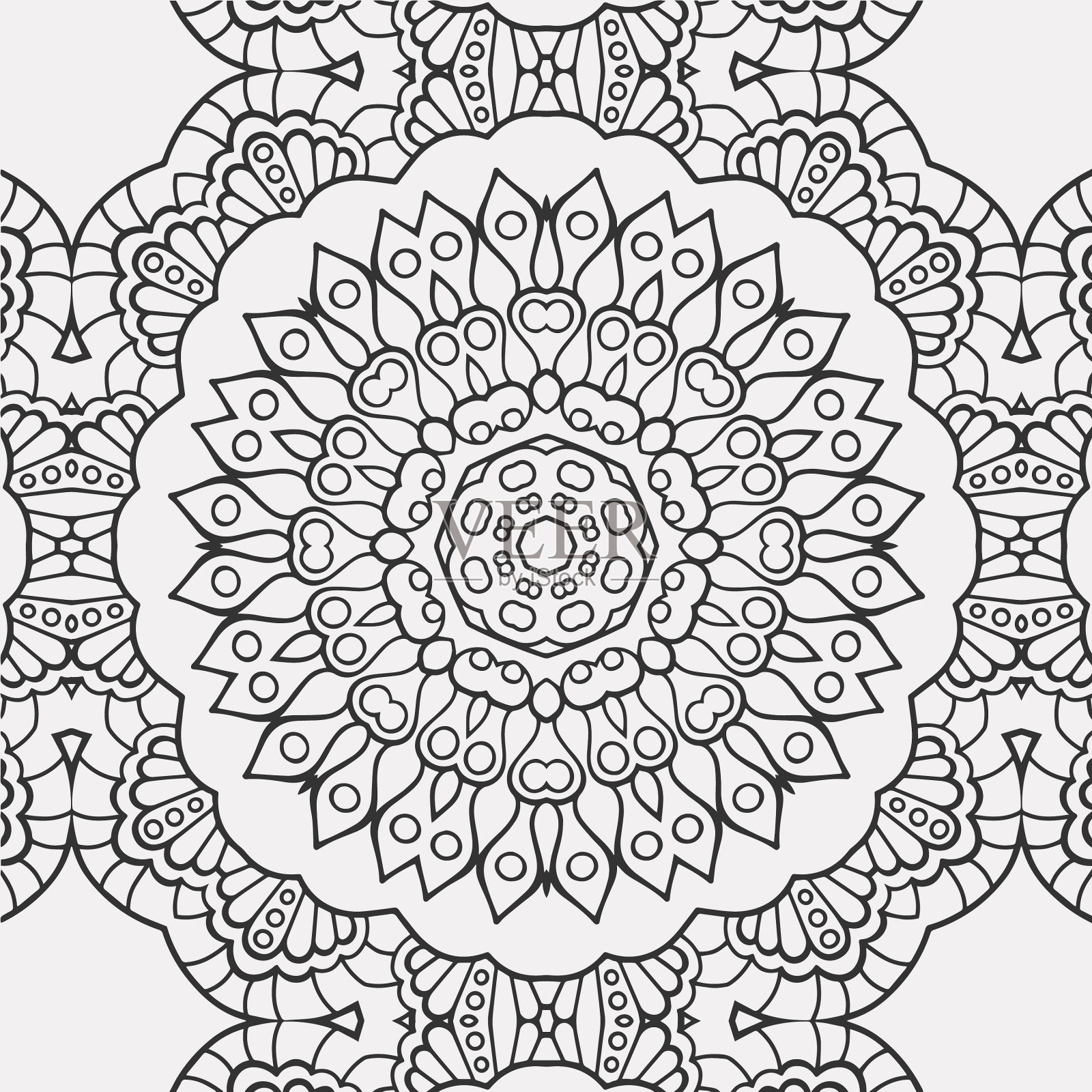 几何图案着色页设计插画图片素材