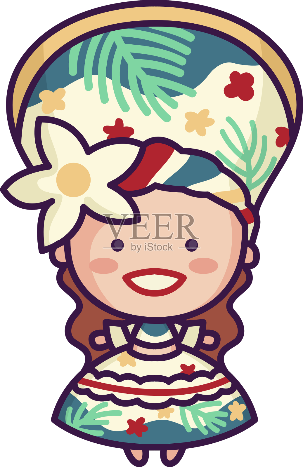 漂亮的巴西女人头饰设计元素图片