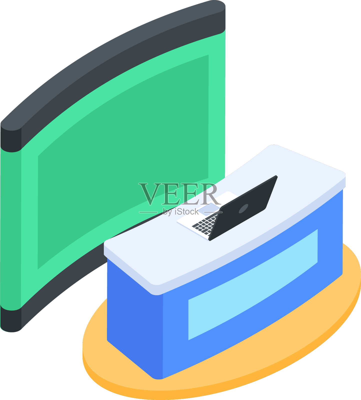 高级等距图标的铬设计元素图片