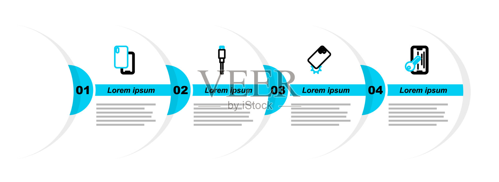 设置线玻璃屏幕保护膜防震手机插画图片素材
