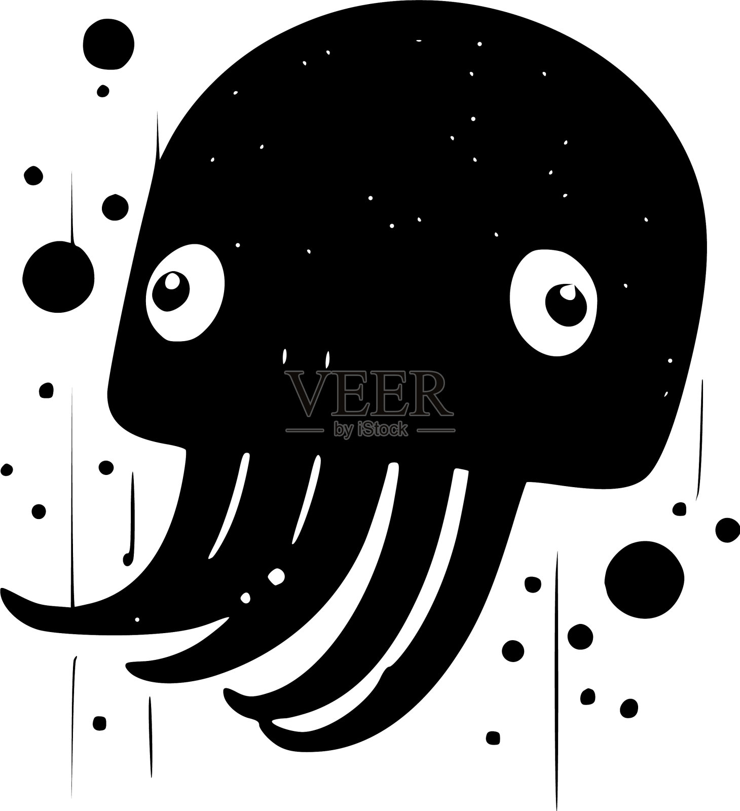 海底-极简主义和扁平的标志插画图片素材