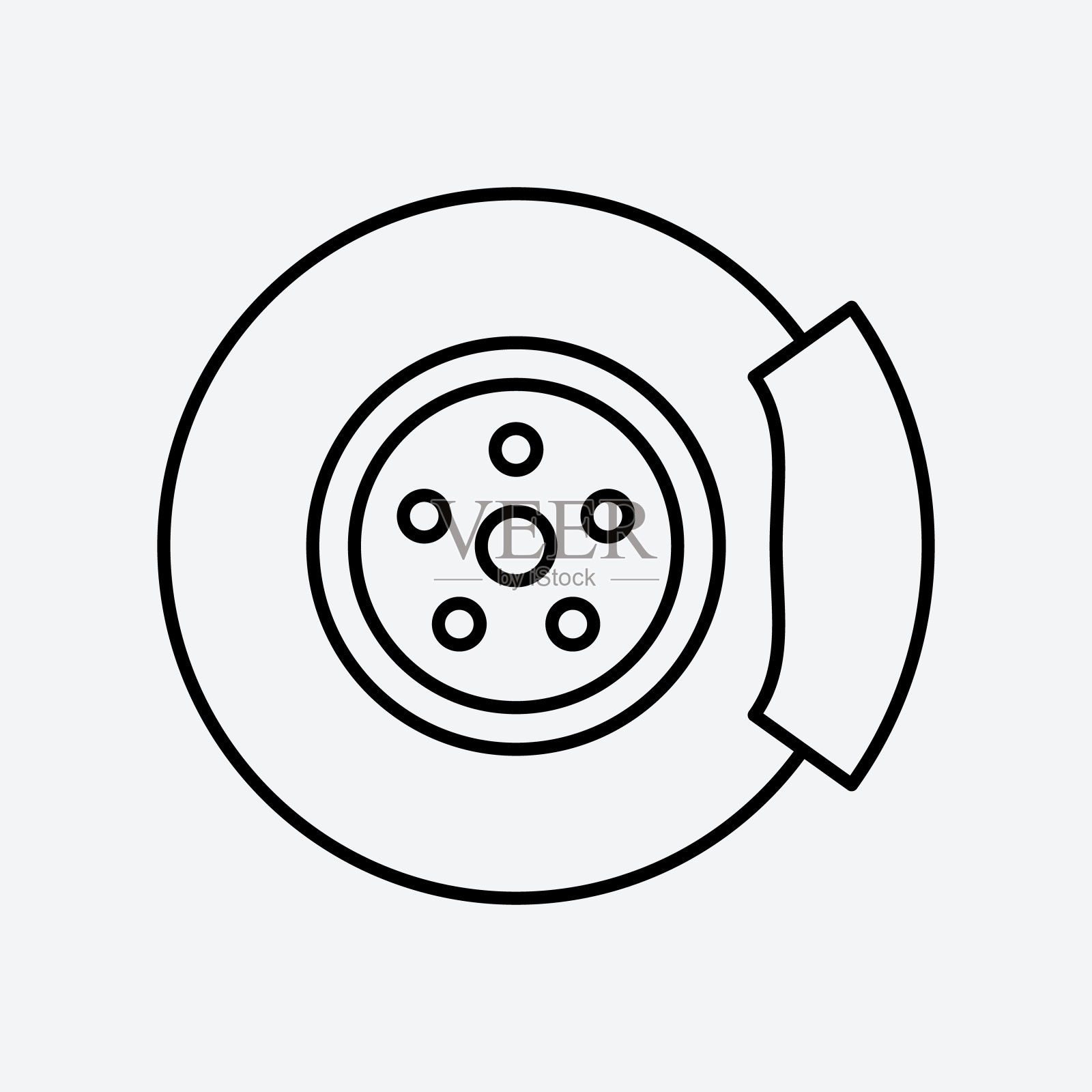 制动器图标矢量插图。可编辑的中风。插画图片素材