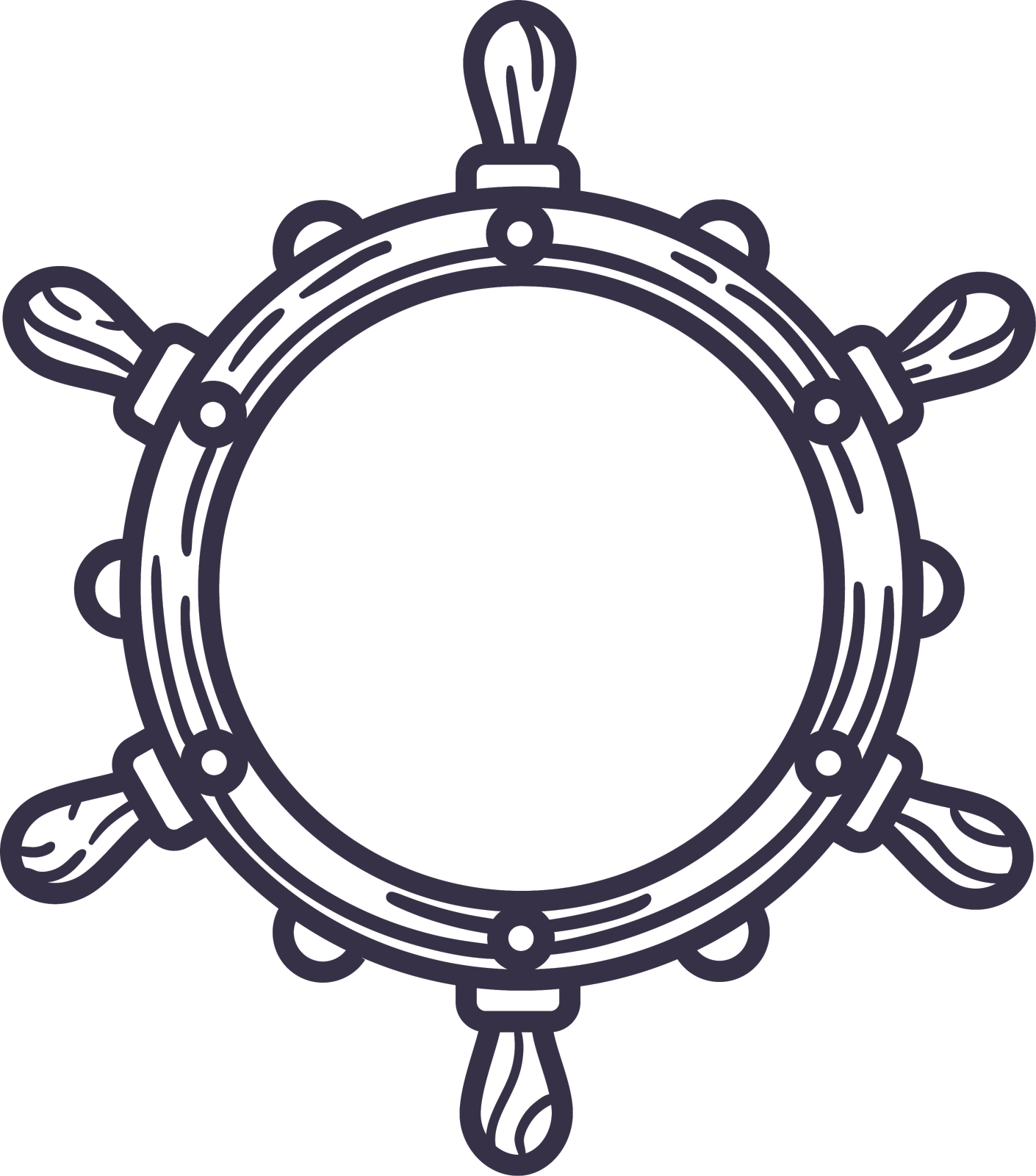 中心空的船舶舵轮行程设计元素图片