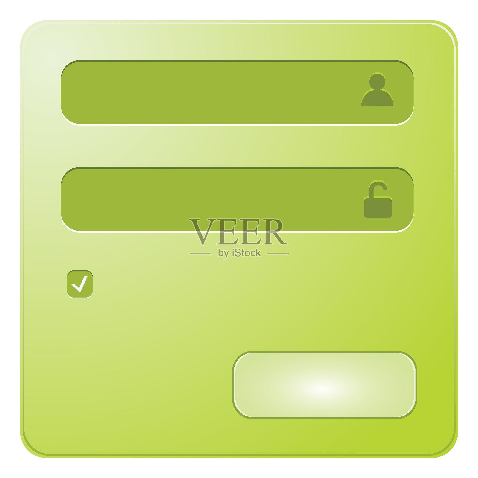 绿色签到框插画图片素材