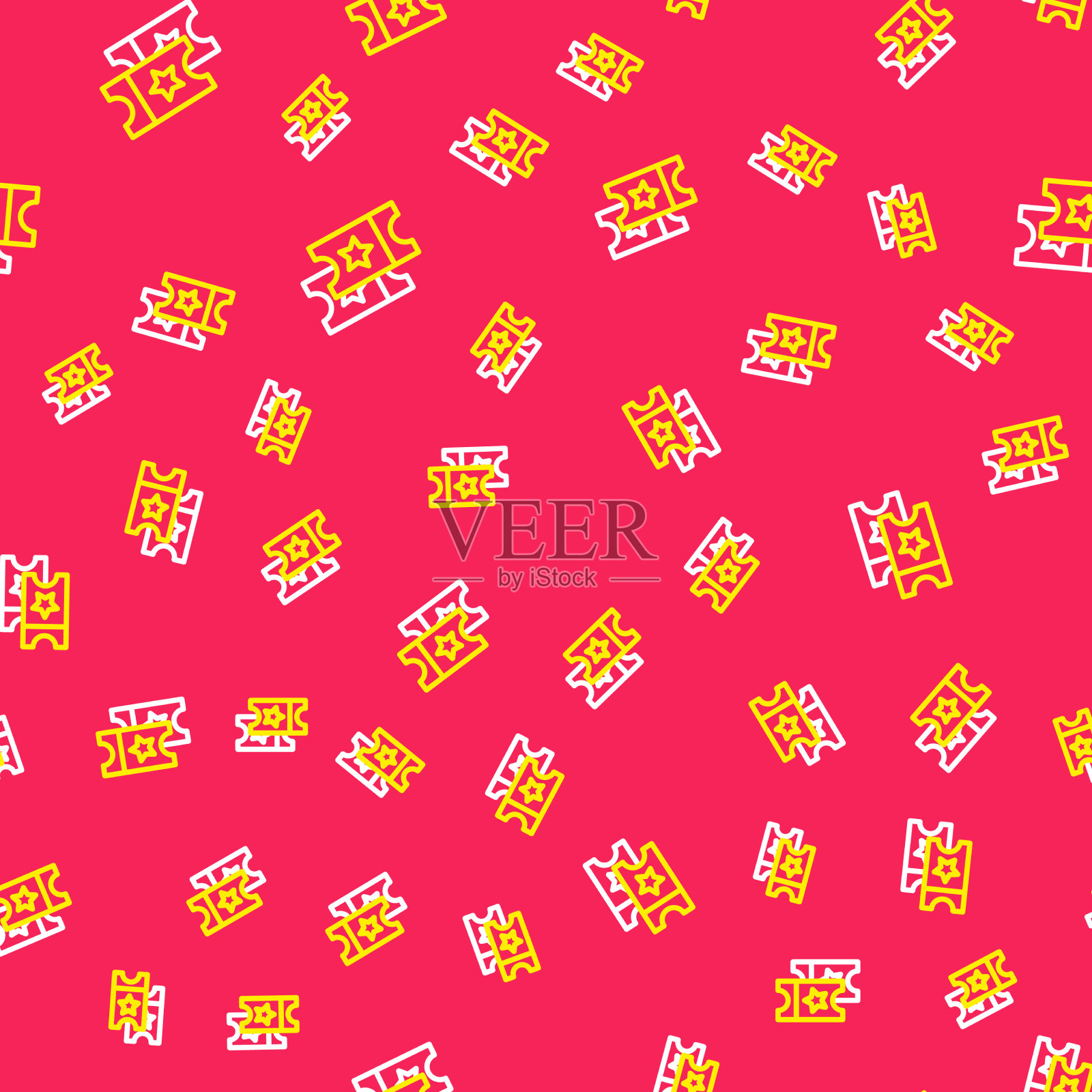 线电影票图标隔离无缝图案插画图片素材