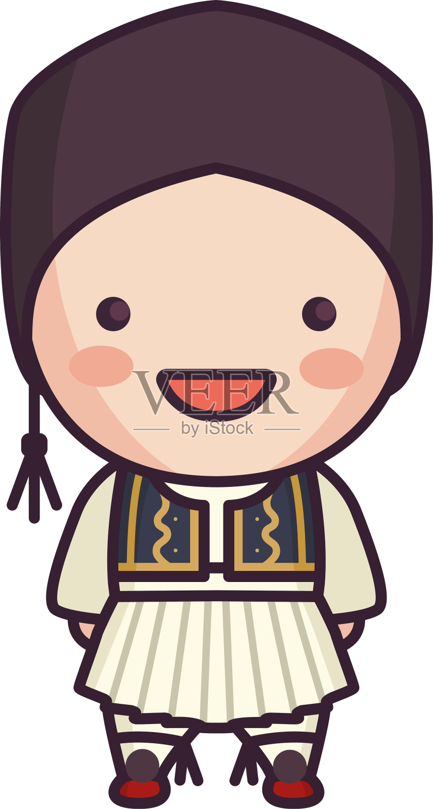 希腊可爱的性格男孩笑扁设计元素图片