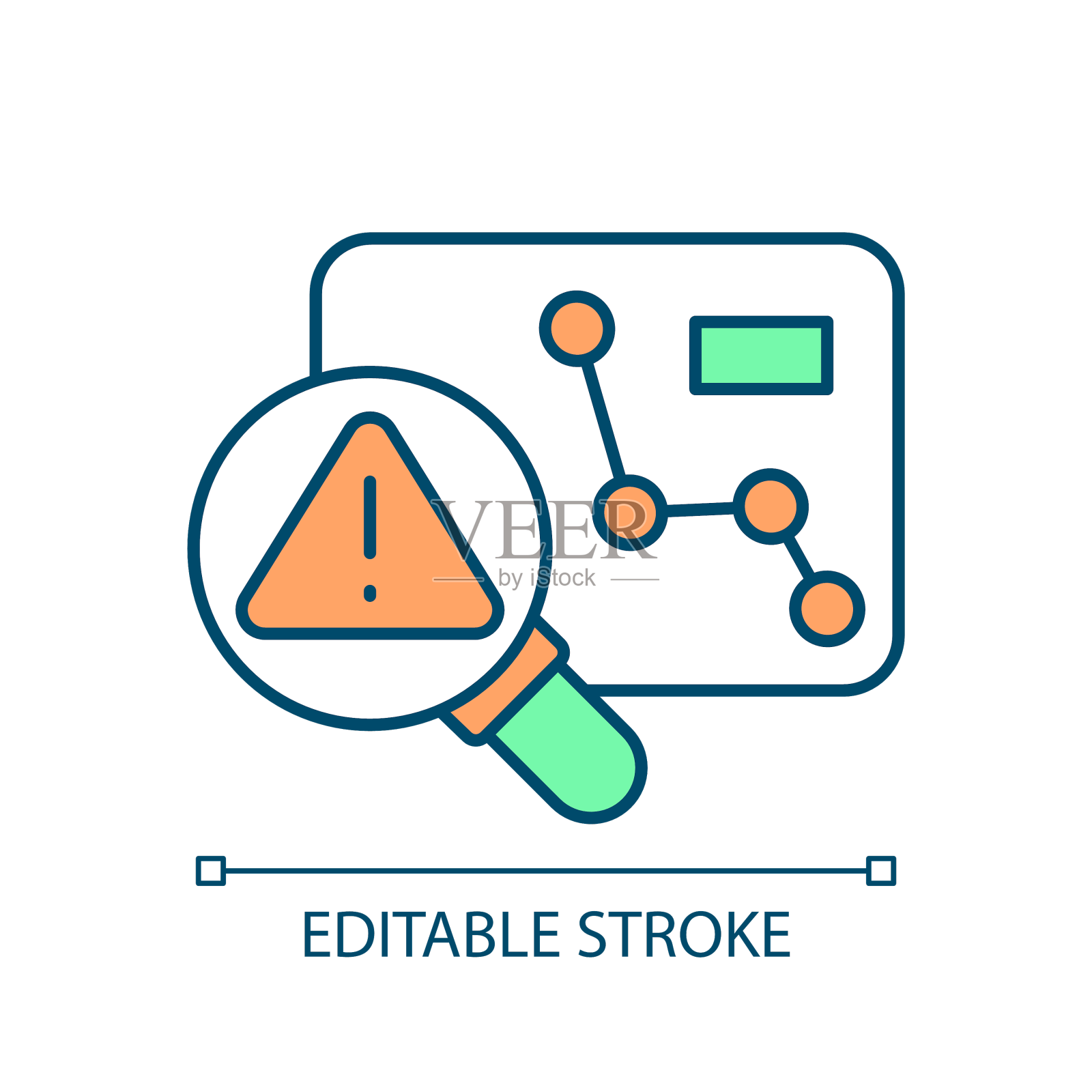 二维可编辑彩色细线红外分析设计元素图片