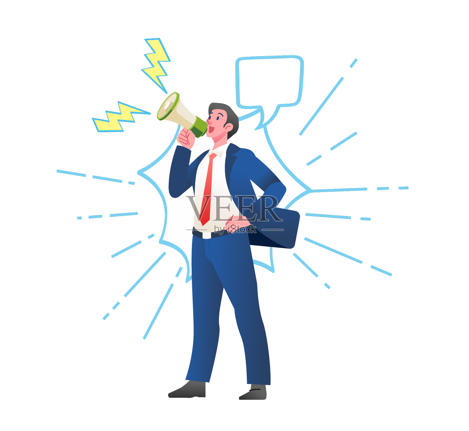 商人通过扩音器大喊大叫设计元素图片