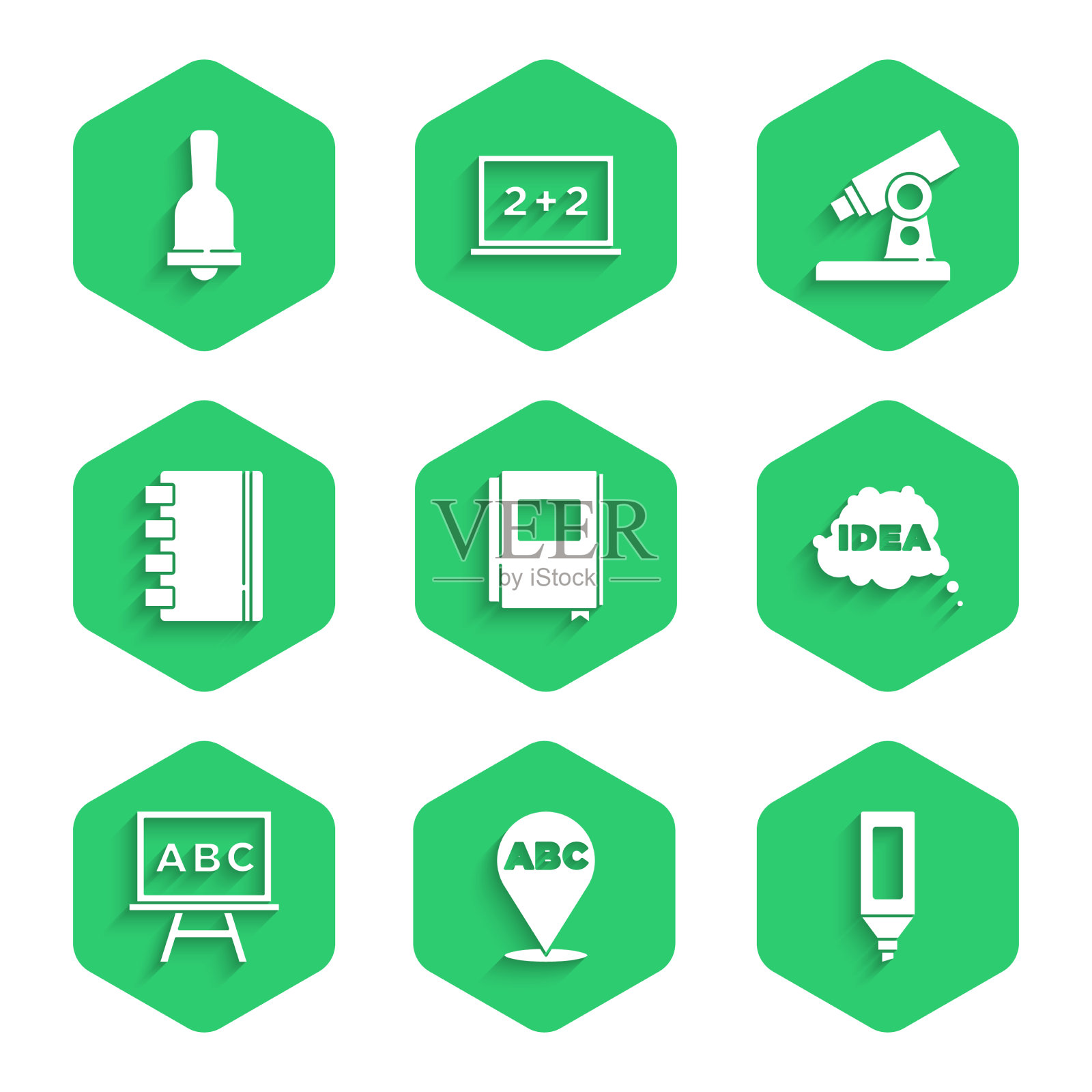 集书字母记号笔思想言语泡沫插画图片素材