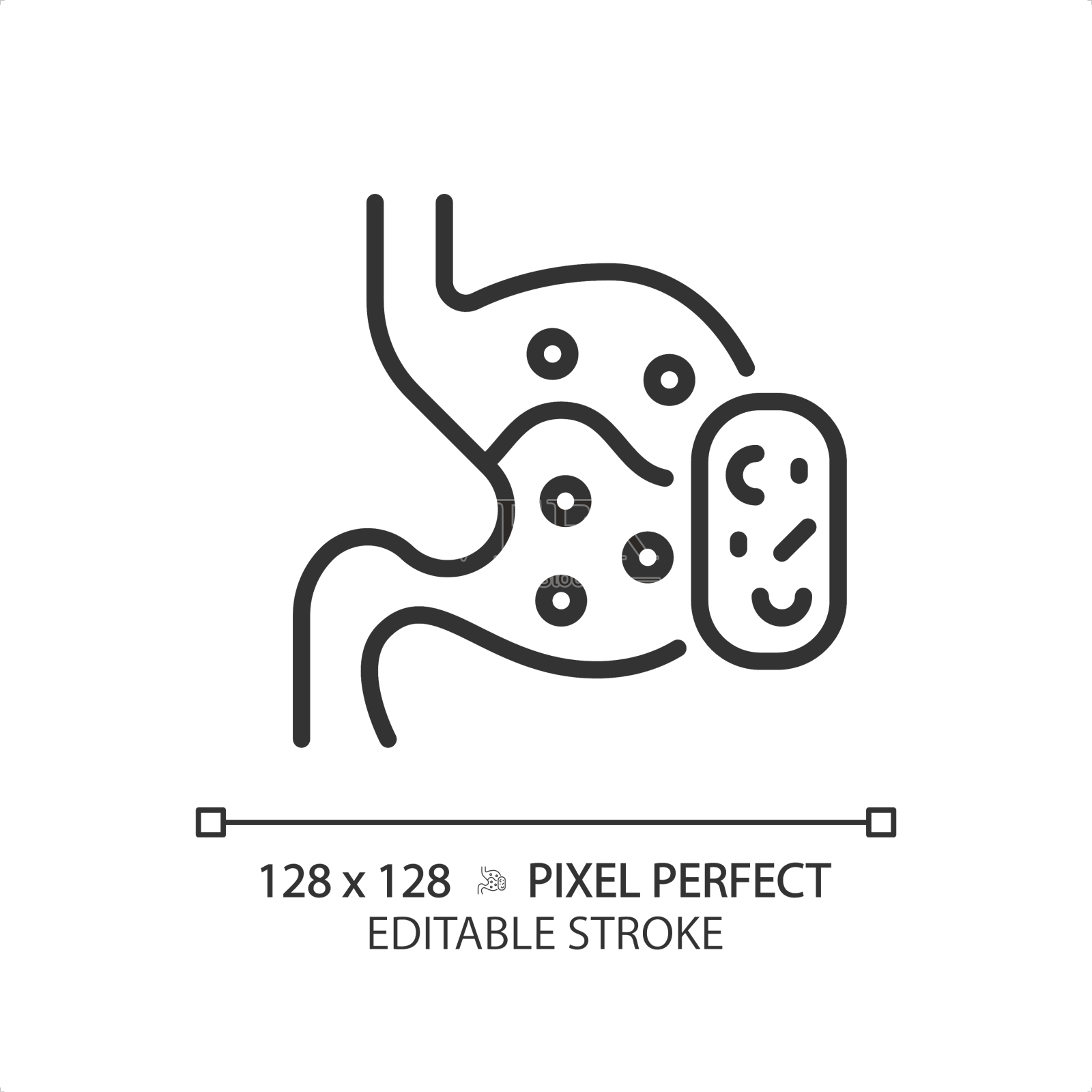 2d细线黑色消化系统带药设计元素图片