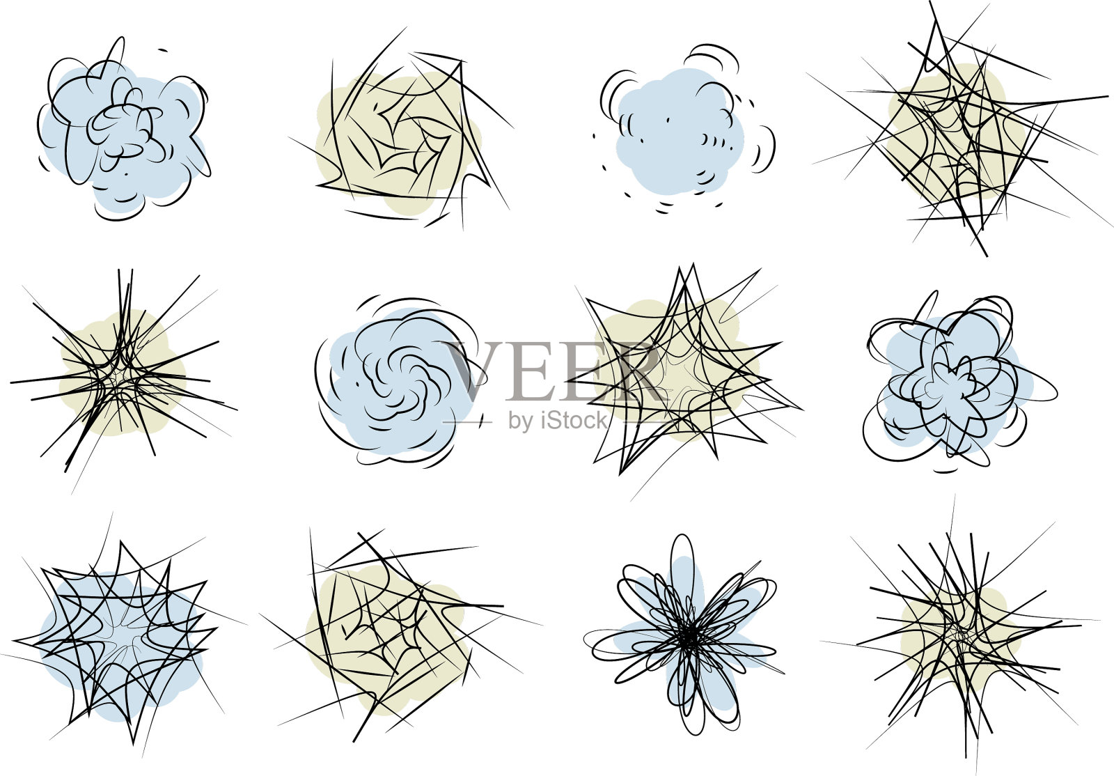 漩涡设计元素抽象曲线卡通插画图片素材