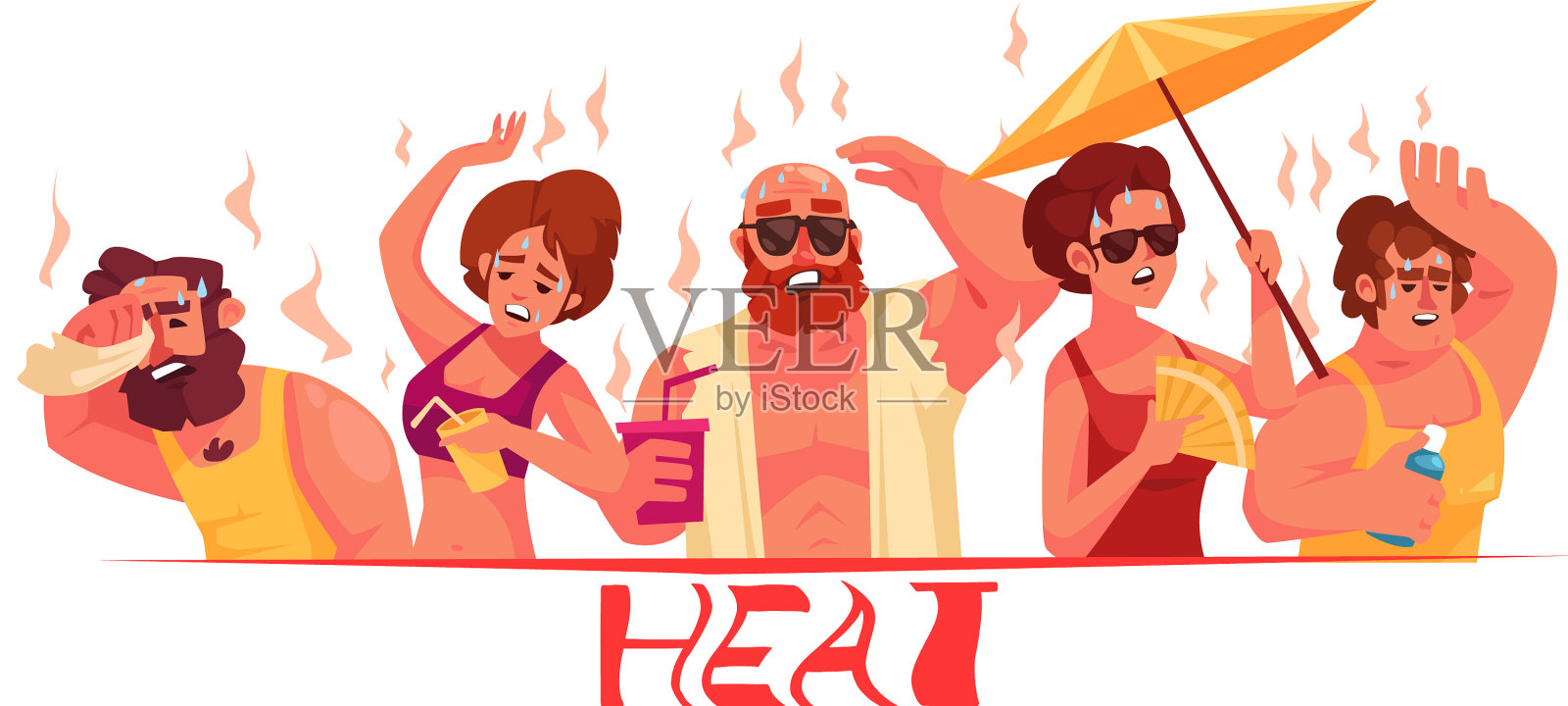 热卡通构图插画图片素材