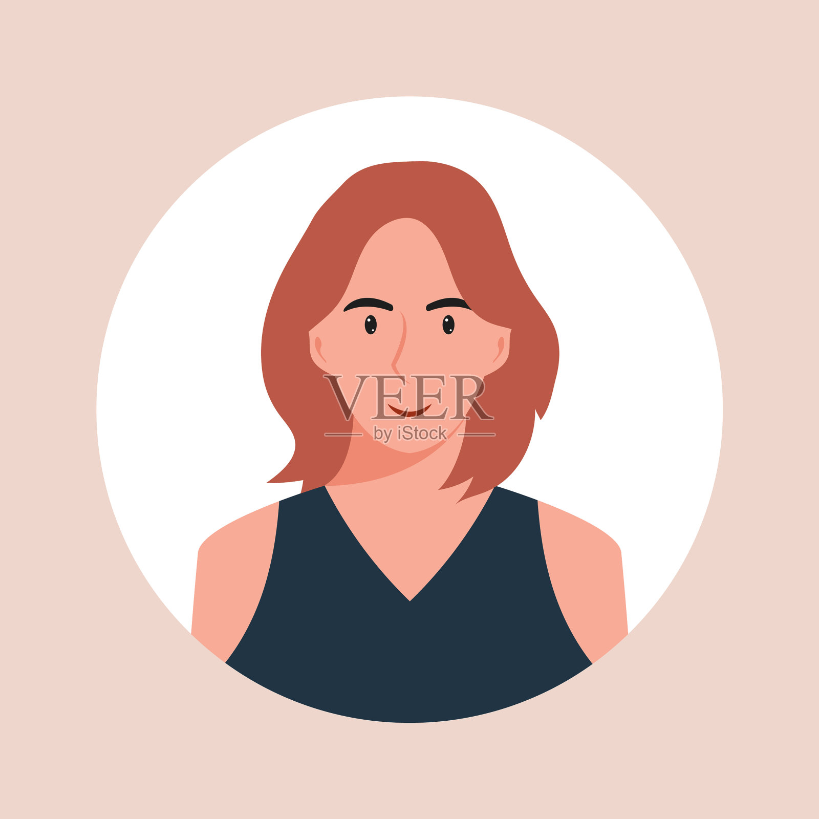 用女人的肖像圈出头像插画图片素材