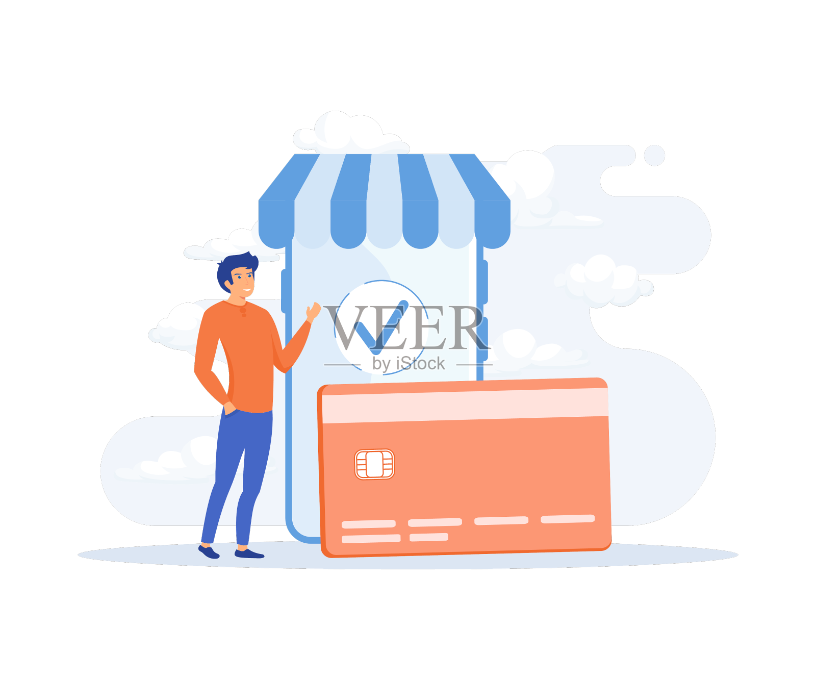 付款方式字符支付与信用设计元素图片